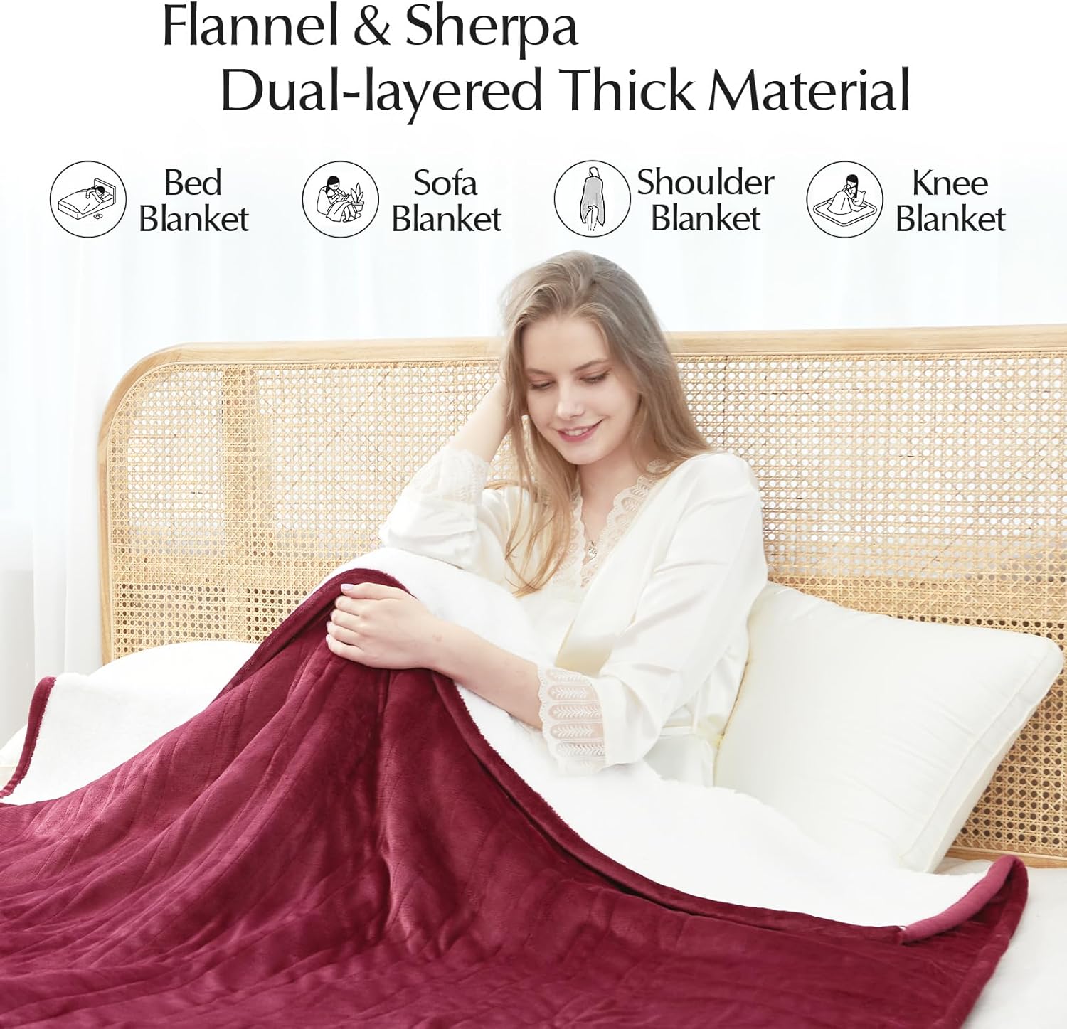 Heated Blanket Throw Size, Soft and Cozy Electric Heating Blanket for Bed, Automatic Safety System 6 Heating Levels & 4 Hours Auto-Off, 50