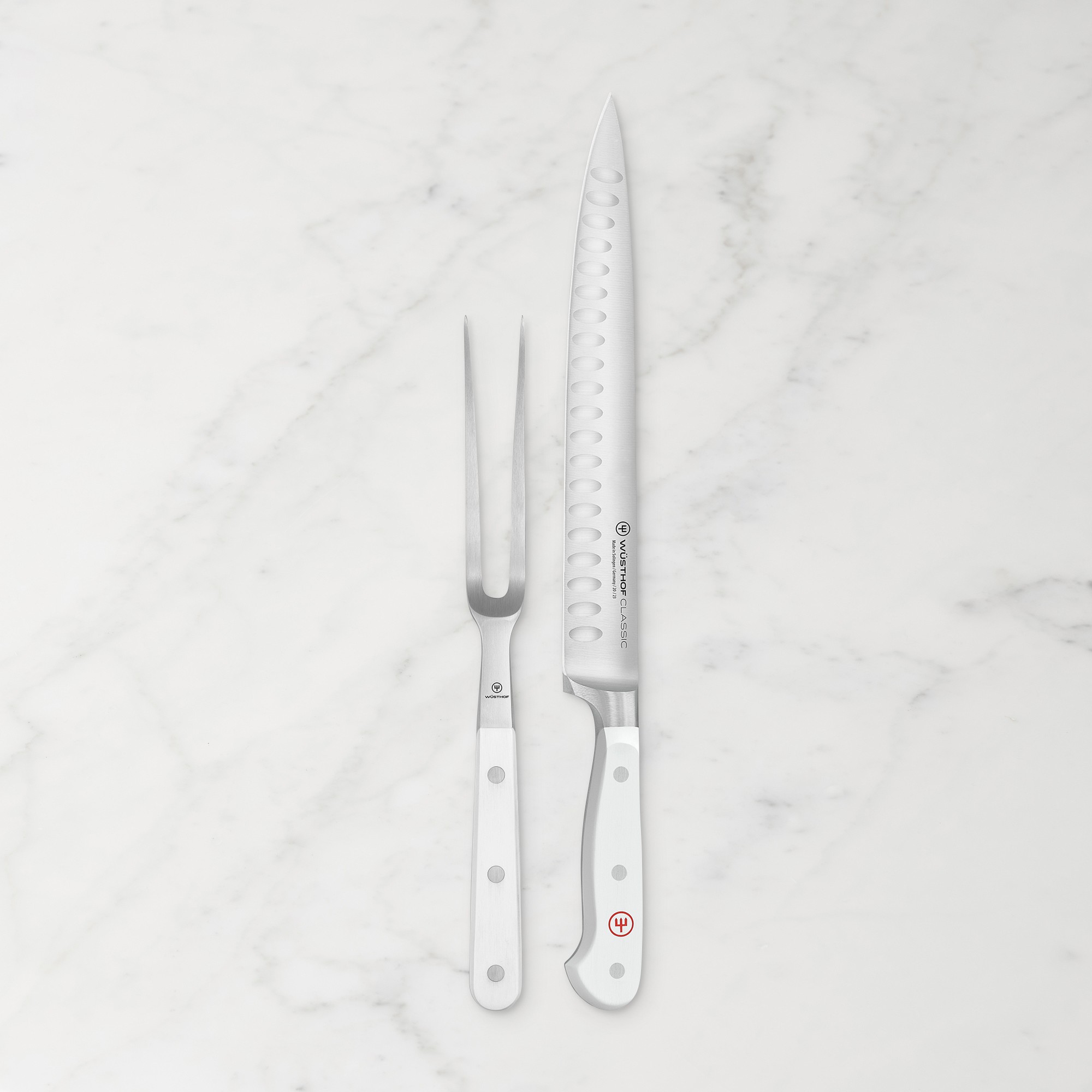 Wüsthof Classic Straight Carving Knife & Meat Fork Set