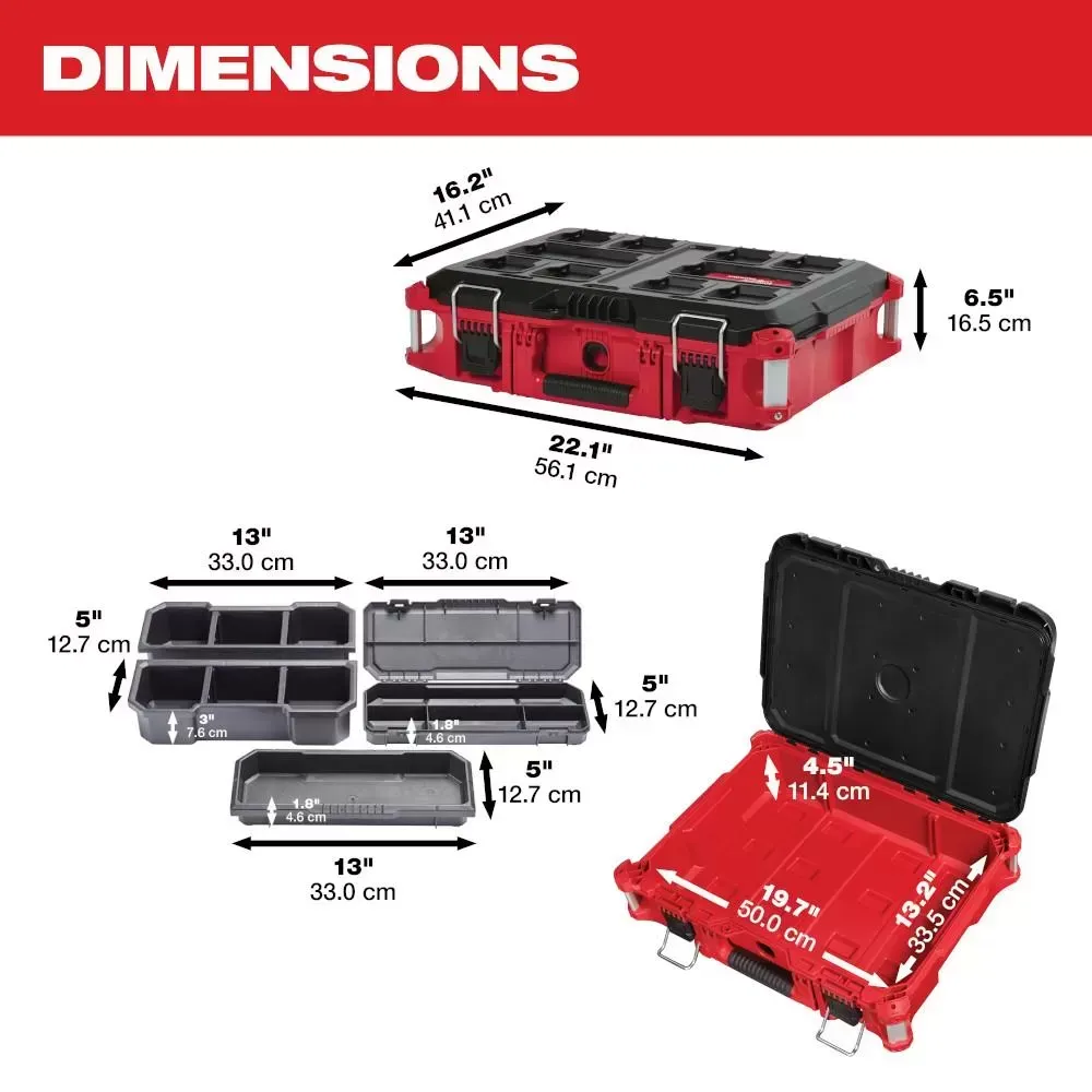 Milwaukee PACKOUT Heavy Duty Polymer Tool Box Combo Kit