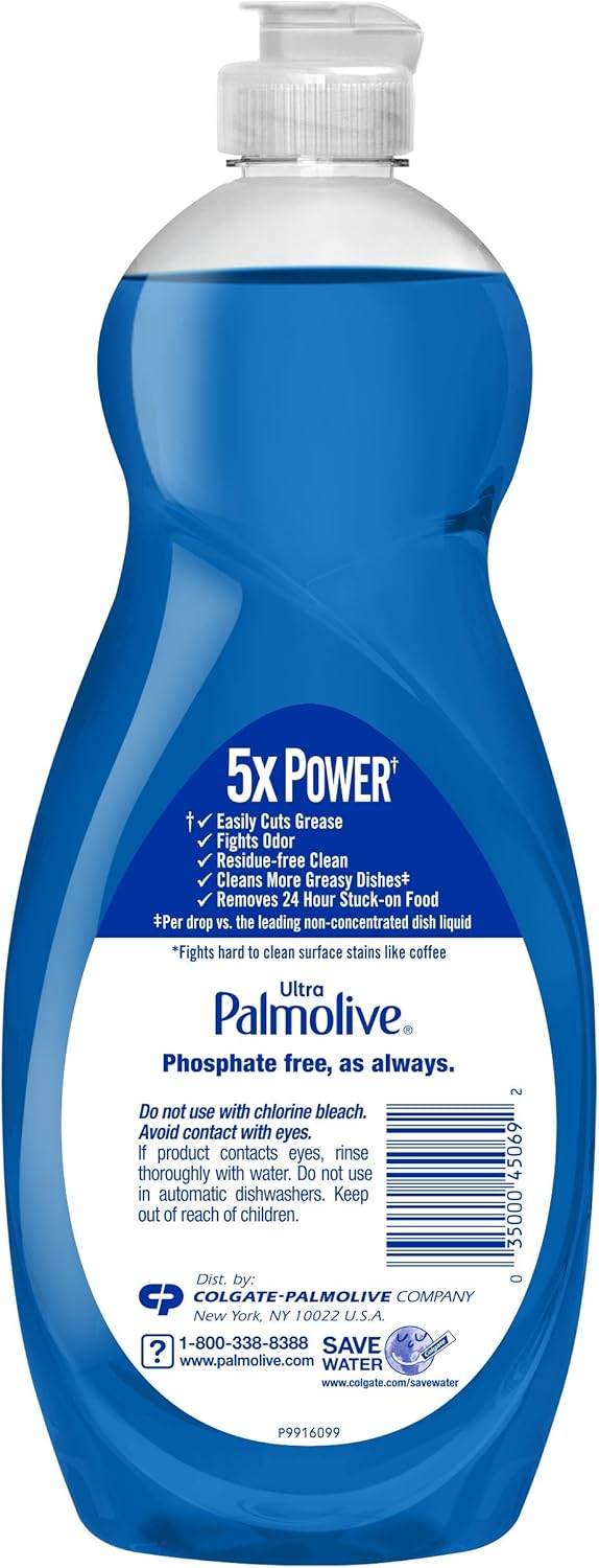 Palmolive Ultra Strength Liquid Dish Soap, Original Green, 20 Fluid Ounce(Packaging May Vary)