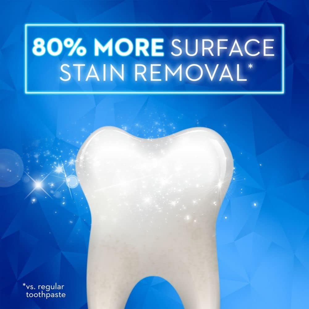 Crest 3D White Advanced Luminous Mint Teeth Whitening Toothpaste, 3.7 oz Pack of 4 - Helps Remove Surface Stains, Whitens Teeth, Strengthens Tooth Enamel, Protects Against Cavities