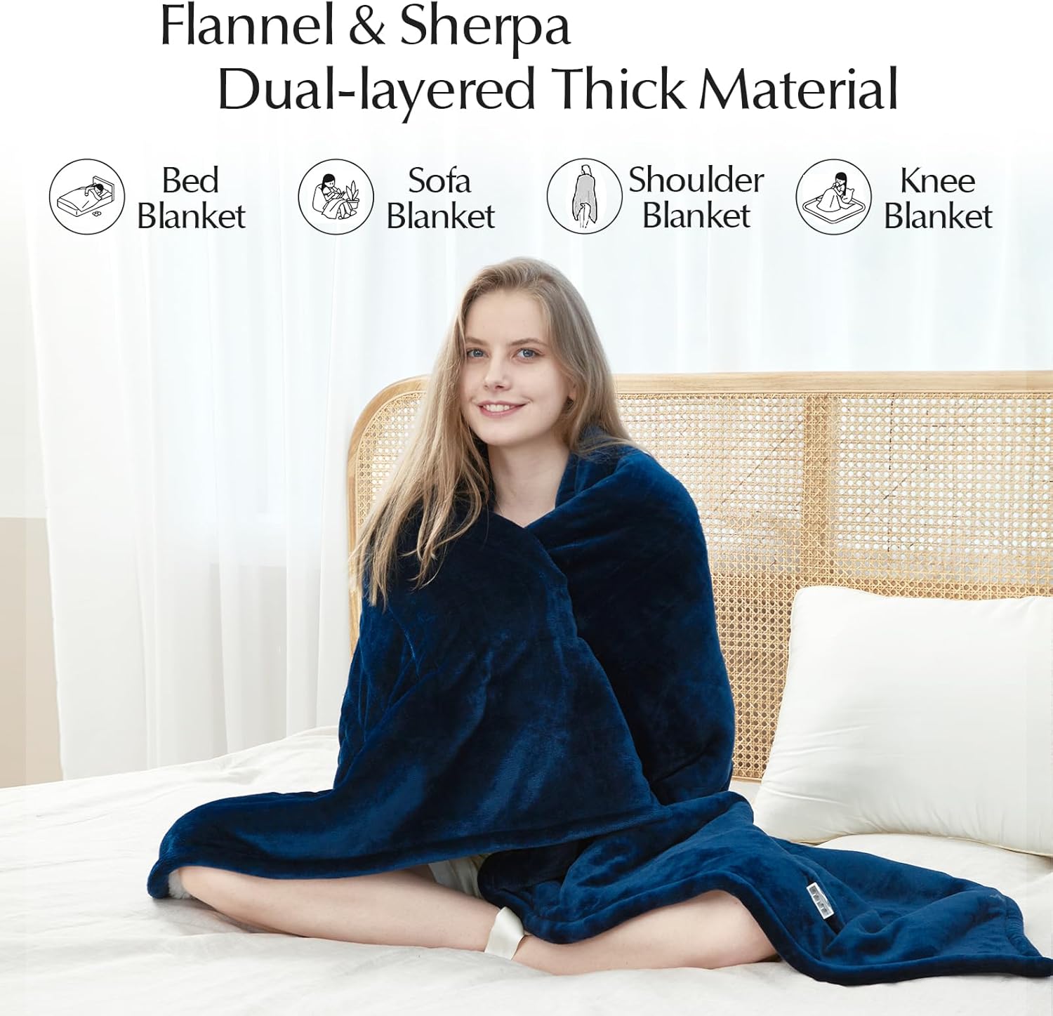 Heated Blanket Throw Size, Soft and Cozy Electric Heating Blanket for Bed, Automatic Safety System 6 Heating Levels & 4 Hours Auto-Off, 50
