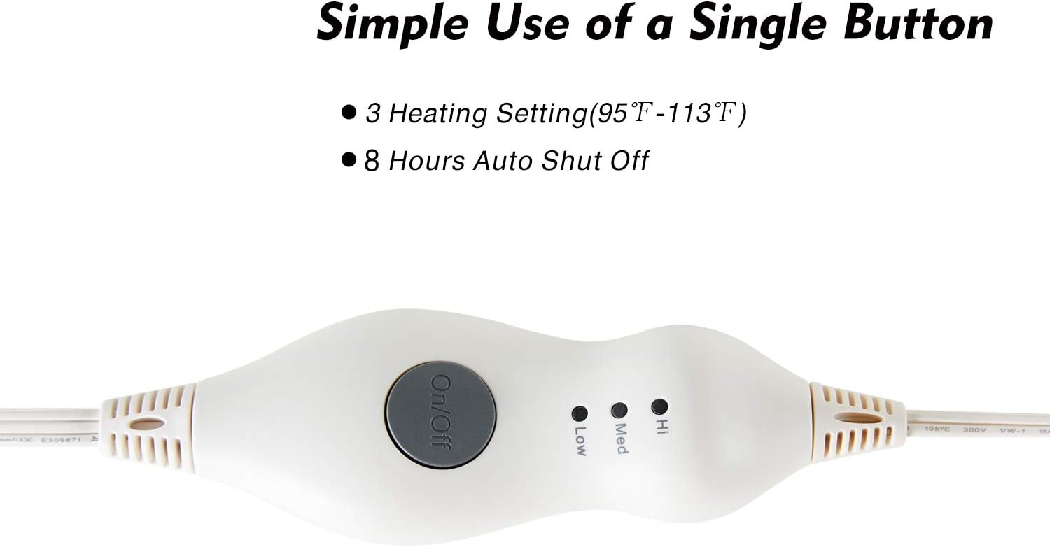 Tefici Electric Heated Blanket Throw, Super Cozy Soft 2-Layer Flannel 50