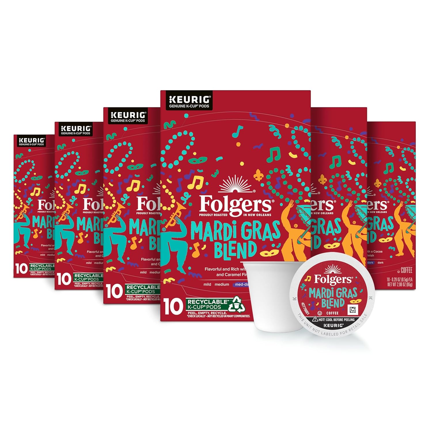 Folgers Classic Roast Medium Roast Coffee, 72 Keurig K-Cup Pods