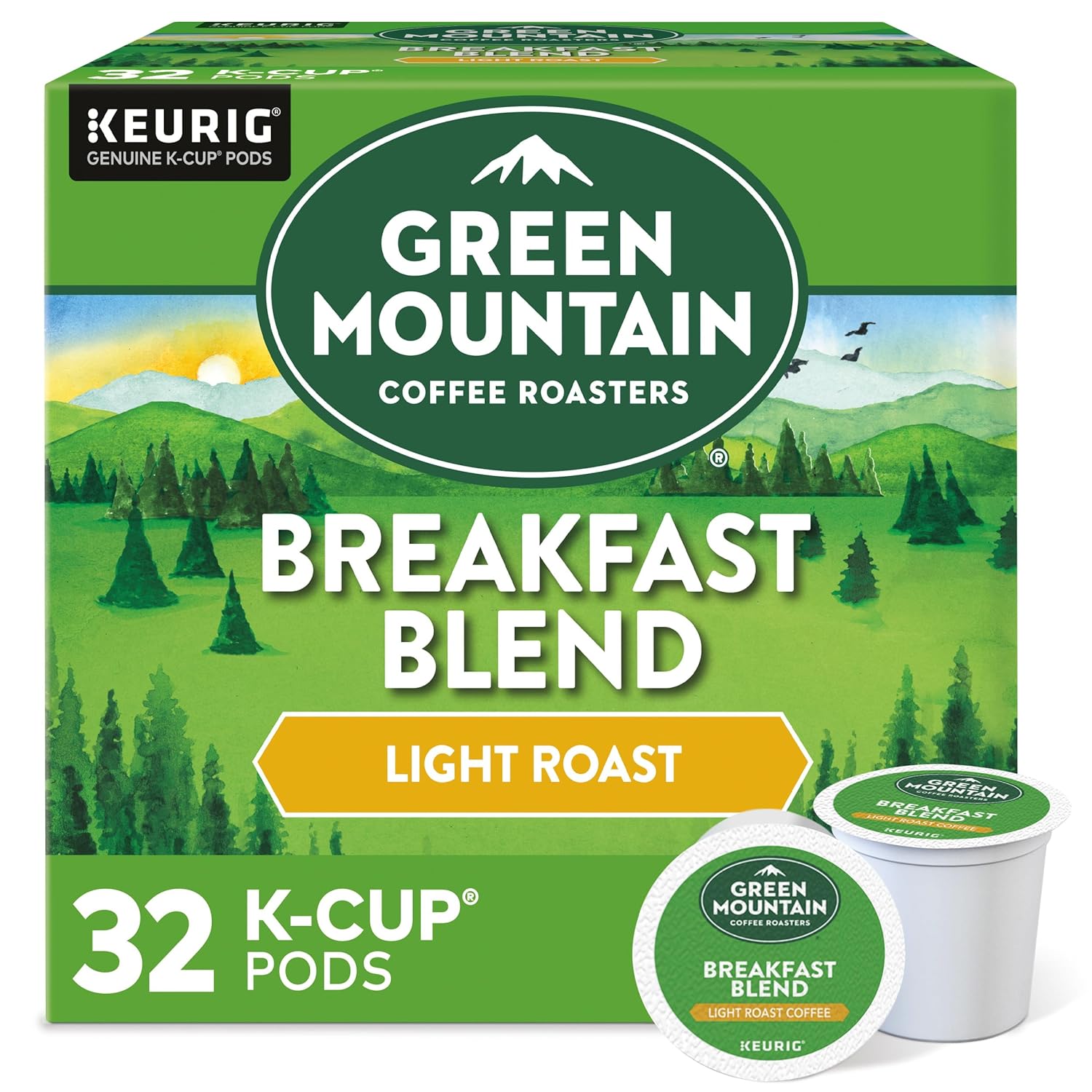 Green Mountain Coffee Roasters Breakfast Blend Single-Serve Keurig K-Cup Pods, Light Roast Coffee, 96 Count
