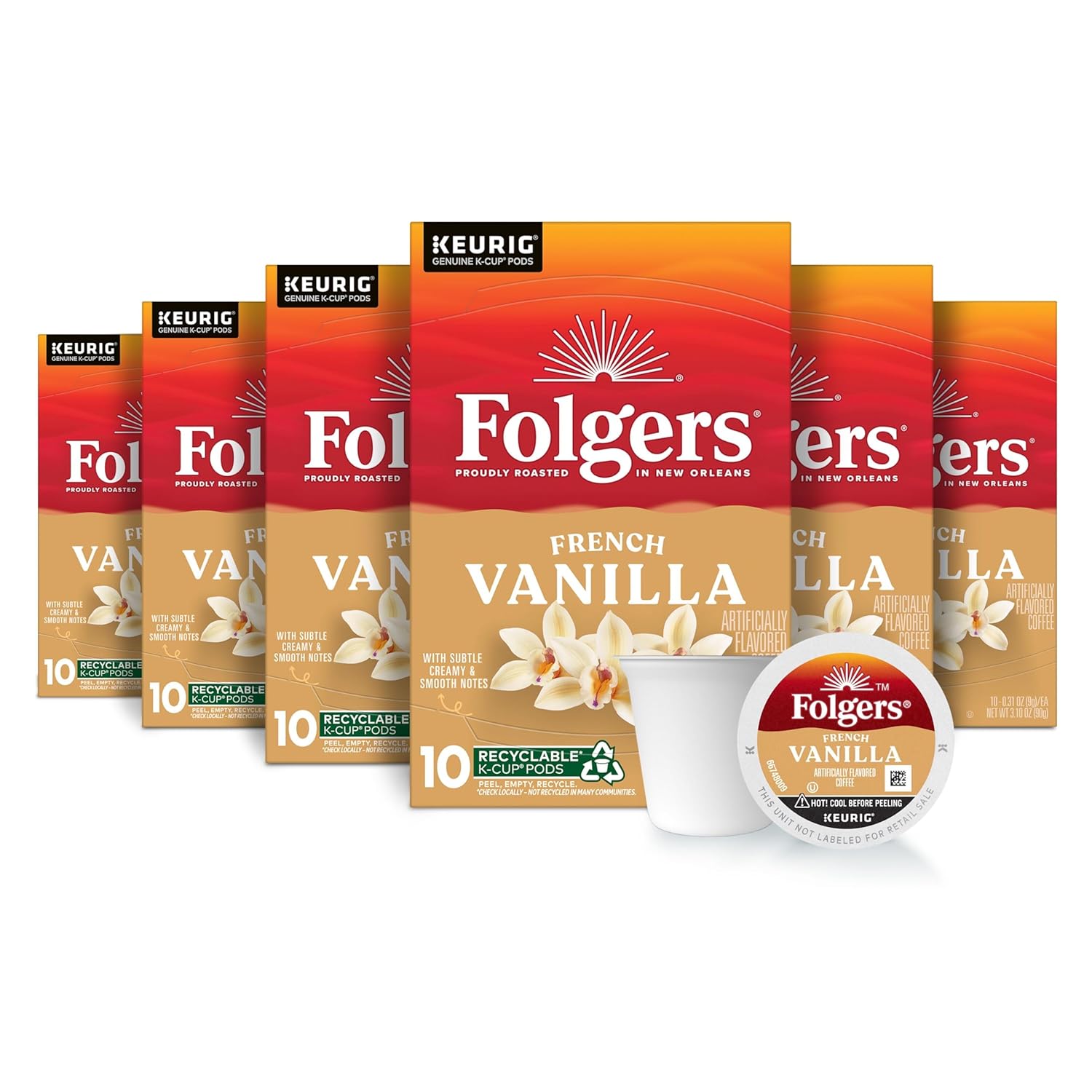 Folgers Classic Roast Medium Roast Coffee, 72 Keurig K-Cup Pods