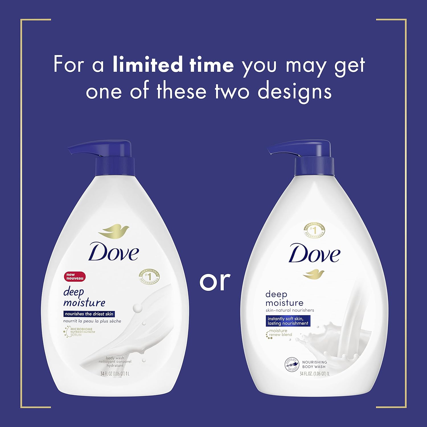Dove Body Wash with Pump Deep Moisture For Dry Skin Moisturizing Skin Cleanser with 24hr Renewing MicroMoisture Nourishes The Driest Skin 30.6 oz