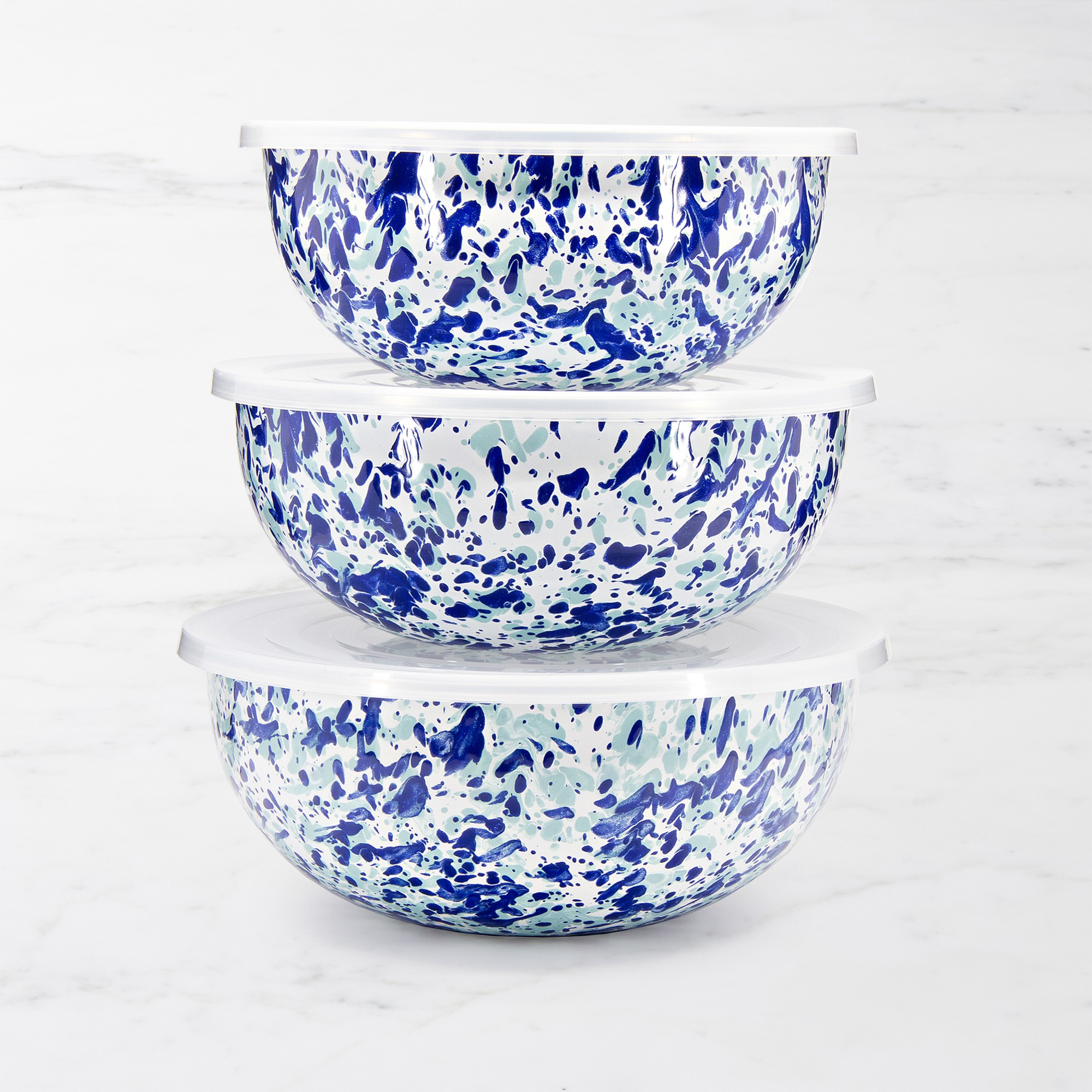 Golden Rabbit Enamel Mixing Bowls, Set of 3