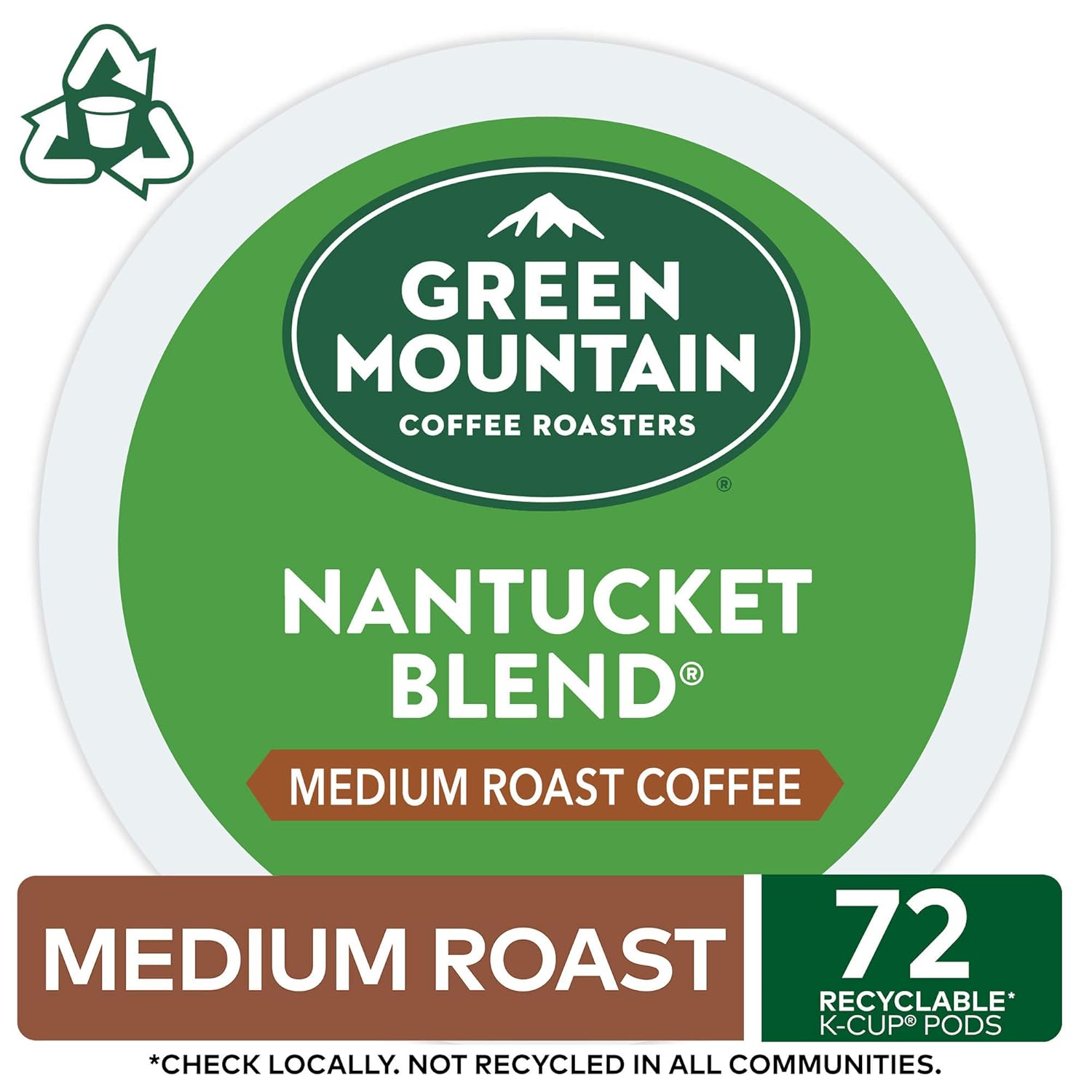 Green Mountain Coffee Roasters Half Caff Keurig Single-Serve K-Cup pods, Medium Roast Coffee, 72 Count (6 Packs of 12)