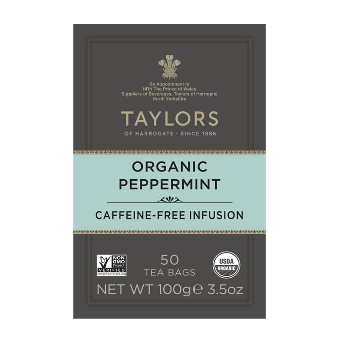 Taylors of Harrogate Organic Peppermint Herbal Tea, 50 Count