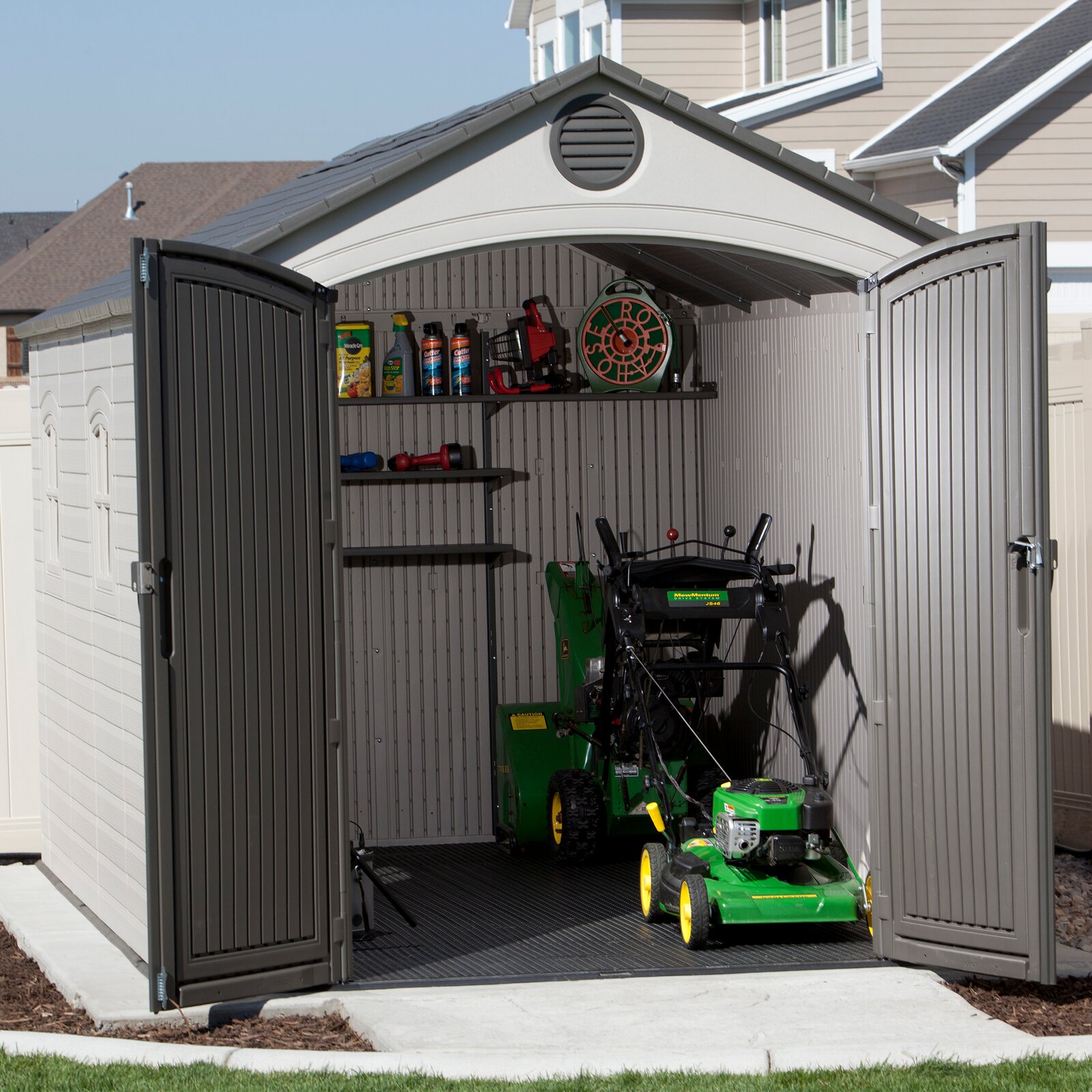 8 ft. W x 12.5 ft. D Plastic Storage Shed
