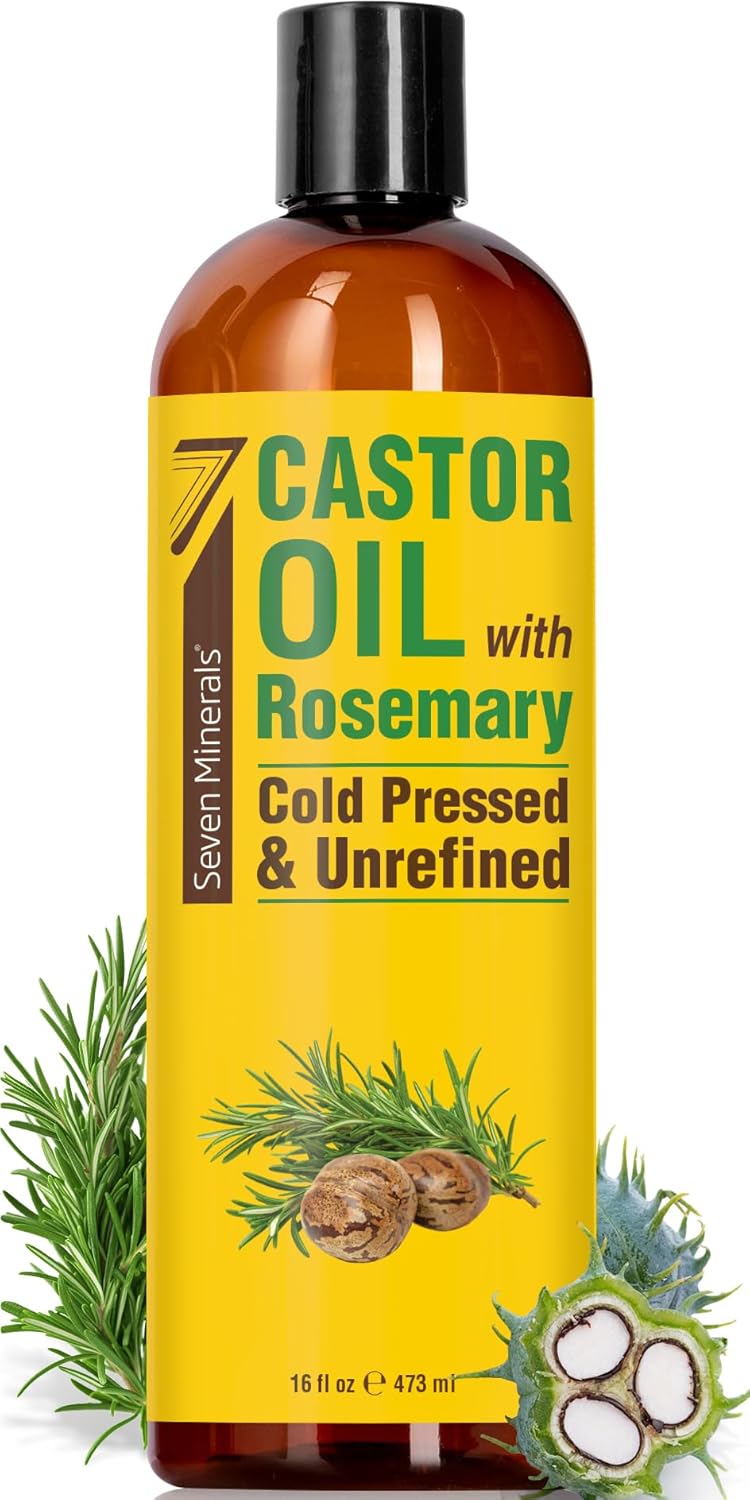Pure Cold Pressed Castor Oil - Big 32 fl oz Bottle - Unrefined & Hexane Free - 100% Pure Castor Oil for Hair Growth, Thicker Eyelashes & Eyebrows, Dry Skin, Healing, Hair Care, Joint and Muscle Pain