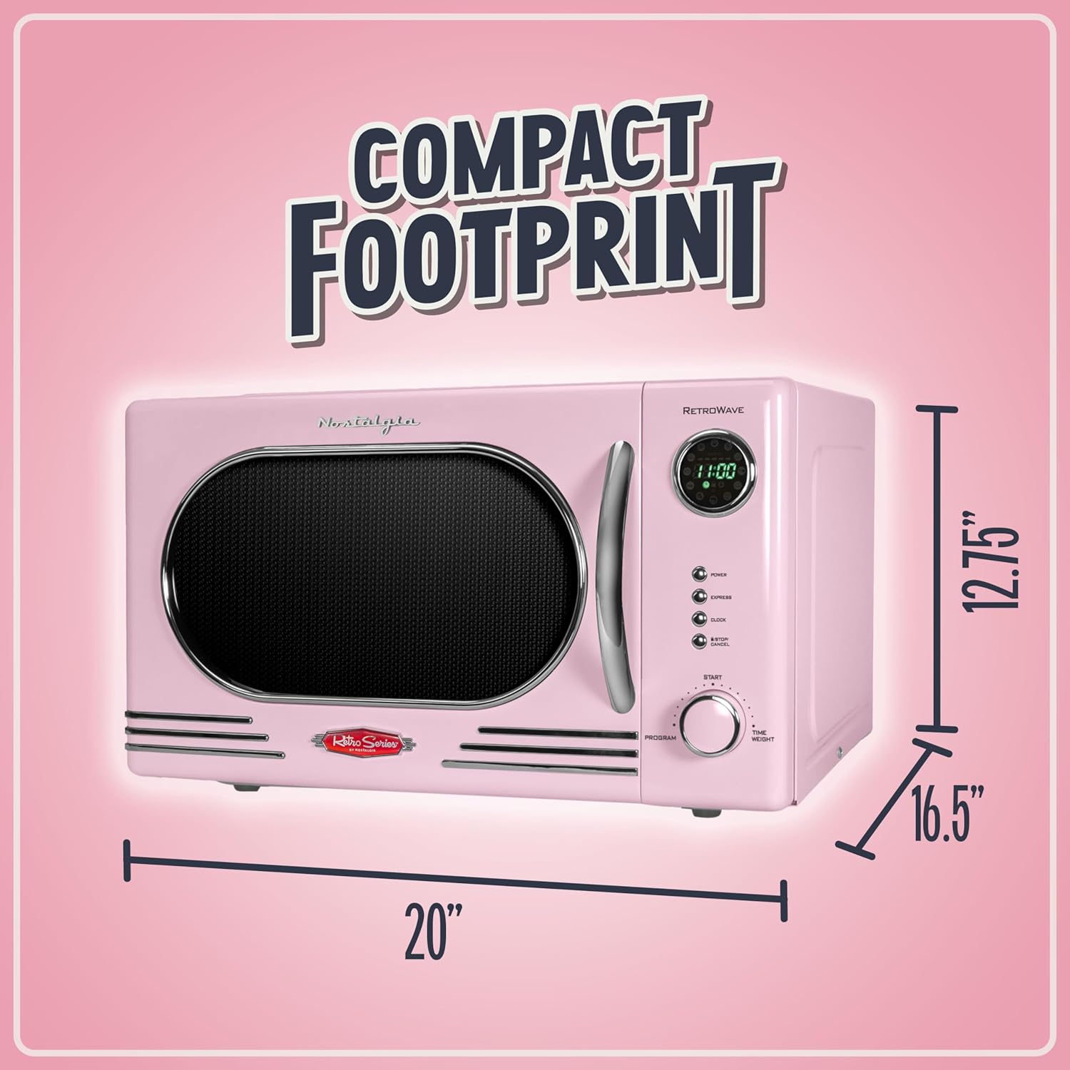 Nostalgia Retro Compact Countertop Microwave Oven - 0.7 Cu. Ft. - 700-Watts with LED Digital Display - Child Lock - Easy Clean Interior - Aqua