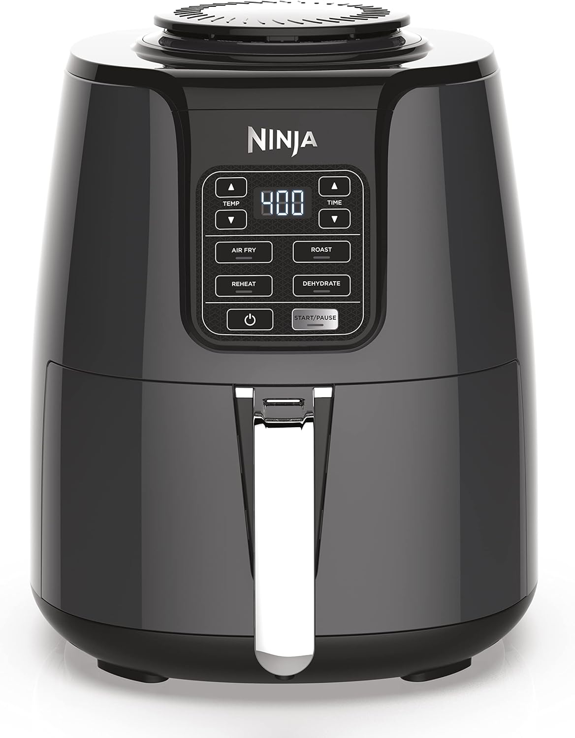 Ninja Air Fryer, Roast, Bake, Air Fry, Roast, Broil, Reheats, & Dehydrates, 4-in-1, Fries, Frozen Food, Veggies, and Juicy Meat, Less Oil, Easy Meals, Healthy Meals, Compact, 4 QT, Grey, AF101