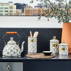 MacKenzie-Childs Sterling Check Tea Kettle
