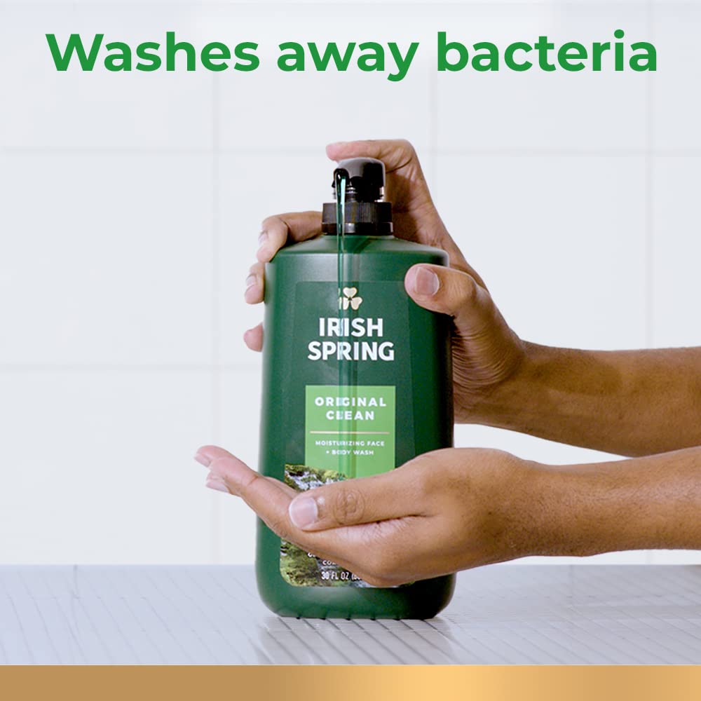 Irish Spring Mens Body Wash, Moisture Blast Body Wash for Men, Feel Fresh All Day, 30 Oz Pump Bottle