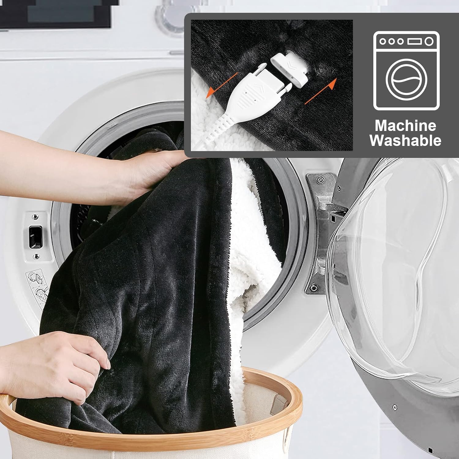 EHEYCIGA Heated Blanket Electric Blanket Throw - Heating Blanket with 9 Heating Levels & 10 Hours Auto Off, Soft Cozy Sherpa Washable Blanket with Fast Heating, 50 x 60 Inches