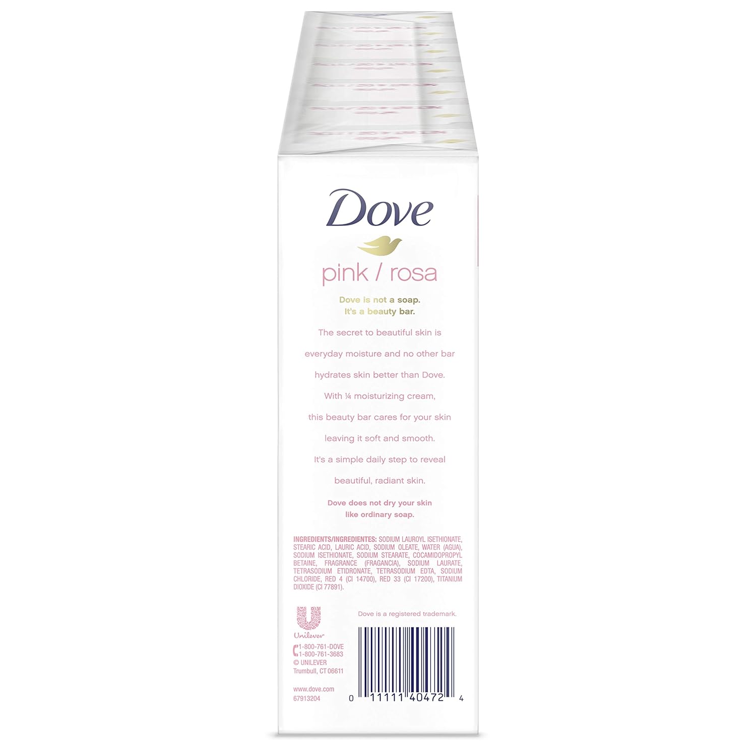 Dove Beauty Bar Gentle Skin Cleanser Pink 6 Bars Moisturizing for Gentle Soft Skin Care More Moisturizing Than Bar Soap 3.75 oz