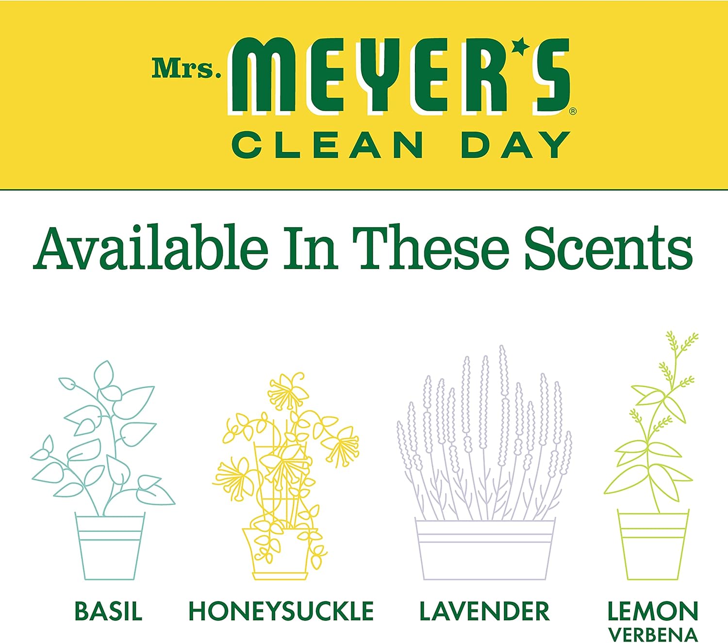 MRS. MEYER'S CLEAN DAY Liquid Dish Soap, Biodegradable Formula, Basil, 16 fl. oz - Pack of 3
