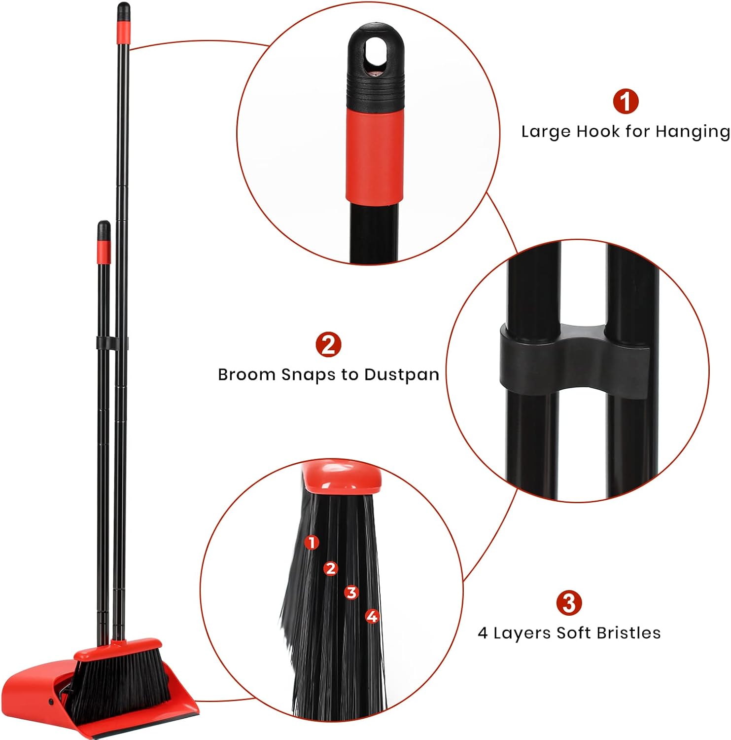 TreeLen Broom and Dustpan Set with 52