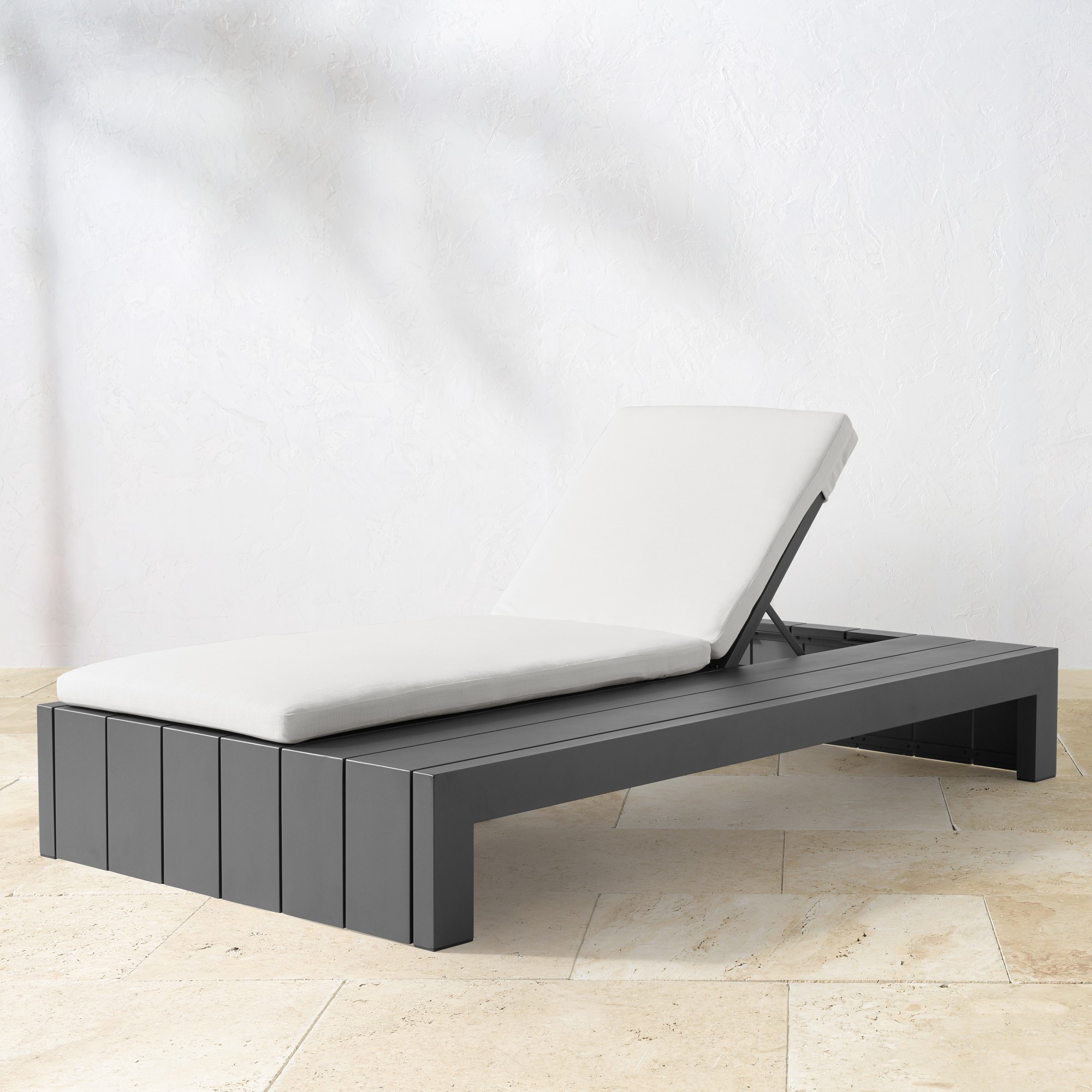 Larnaca Metal Chaise with Built in Table