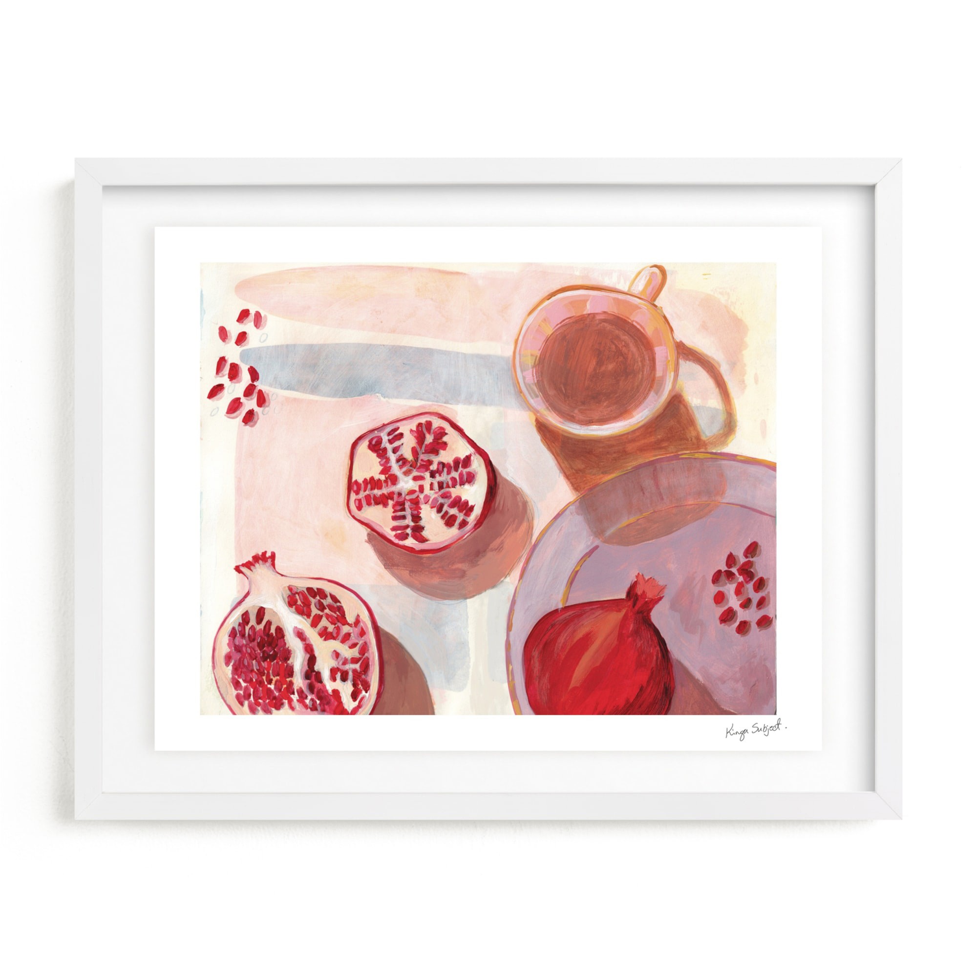 Pomegranate Flatlay Study Limited Edition Kitchen Art by Minted