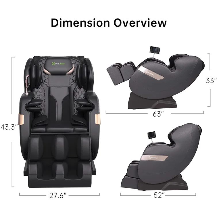 💥Clearance Sale🔥Faux Leather Heated Full Body Massage Chair with Dual-core S Track and APP Control