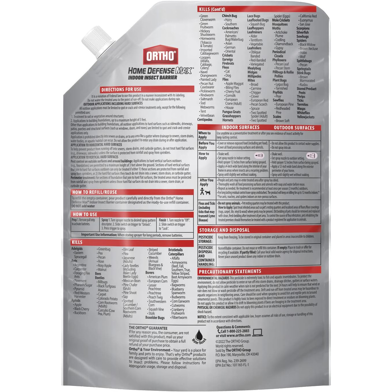 Ortho Home Defense Max Indoor Insect Barrier: Starts to Kill Ants, Roaches, Spiders, Fleas & Ticks Fast, 1 gal.