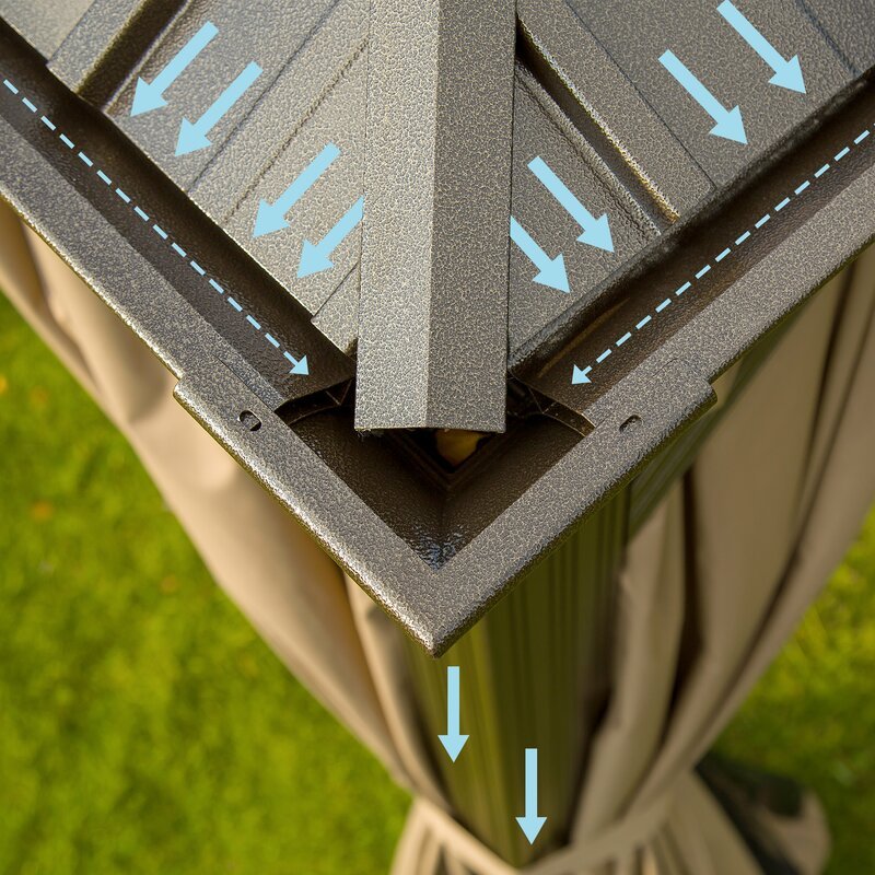 Calaro 19.5 Ft. W x 11 Ft. D Galvanized Steel Patio Gazebo