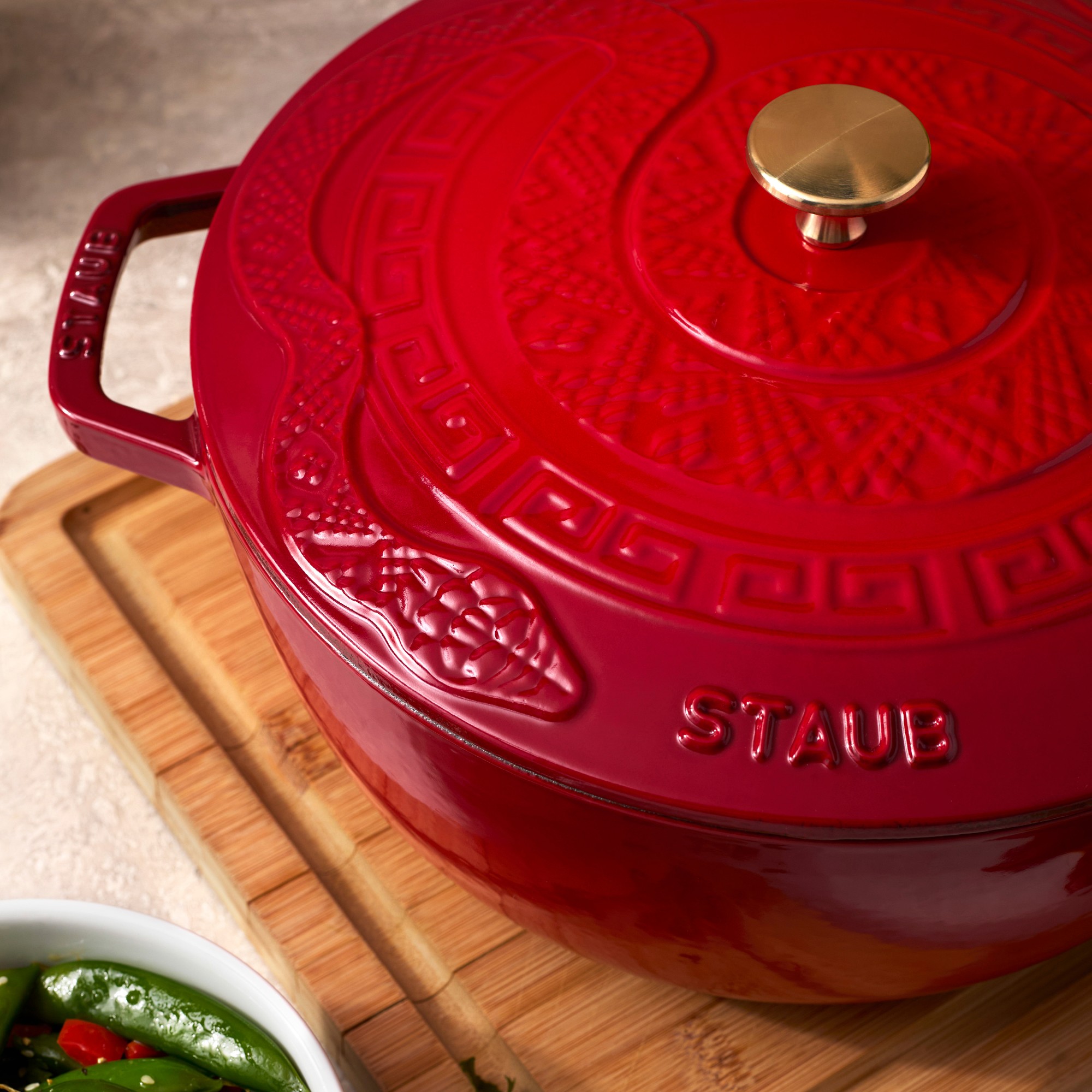 Staub Enameled Cast Iron Essential French Oven with Snake Lid, 5-Qt.