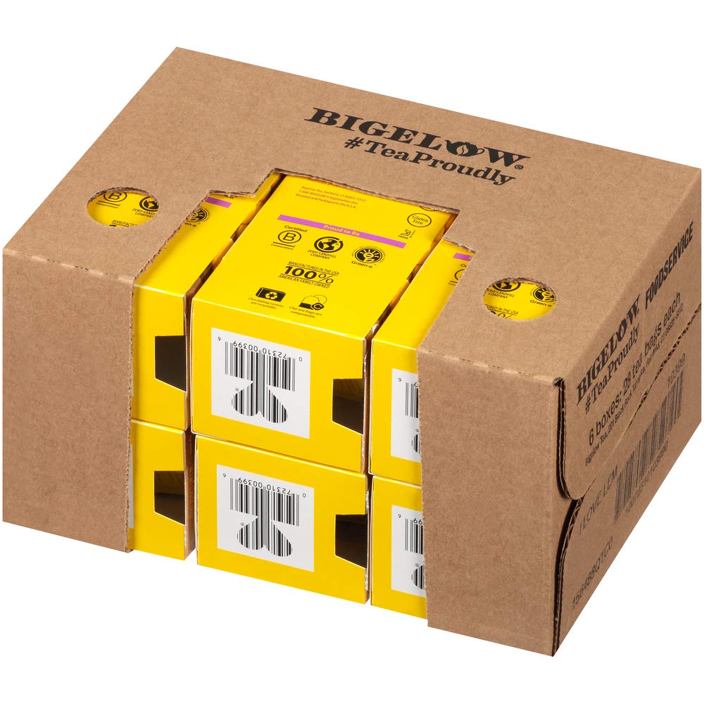 Bigelow Tea Lemon Ginger plus Probiotics Herbal Tea, Caffeine Free Tea with Lemon and Ginger, 18 Count Box (Pack of 6), 108 Total Tea Bags