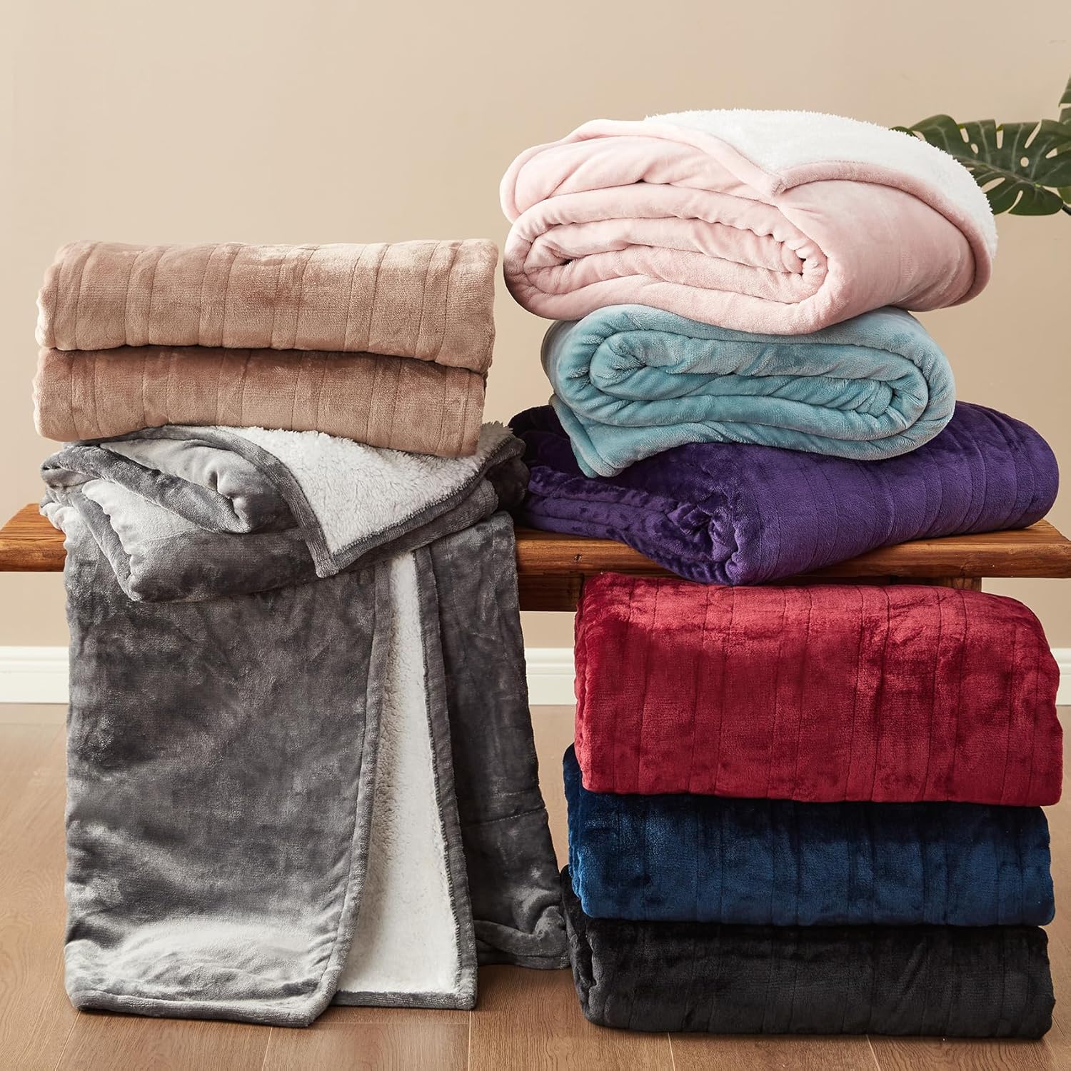 EHEYCIGA Heated Blanket Electric Blanket Throw - Heating Blanket with 9 Heating Levels & 10 Hours Auto Off, Soft Cozy Sherpa Washable Blanket with Fast Heating, 50 x 60 Inches