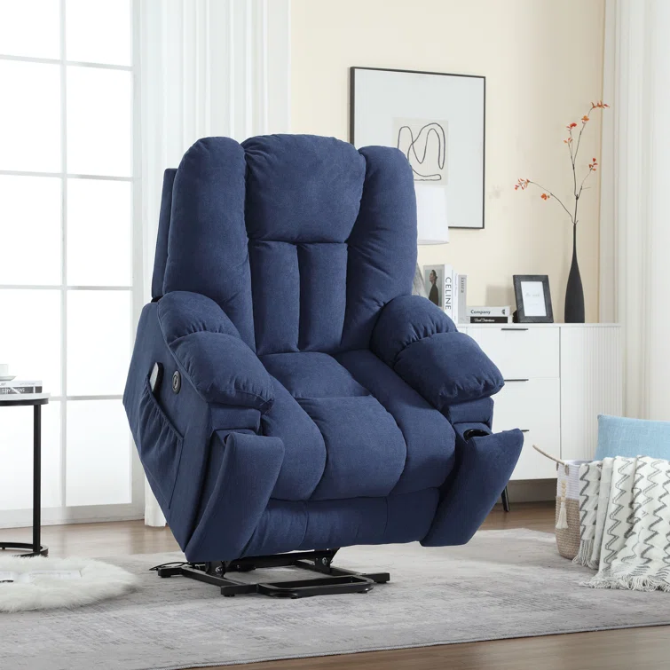 41'' Oversized Power Lift Chair - Heated Massage Electric Recliner with Super Soft Padding