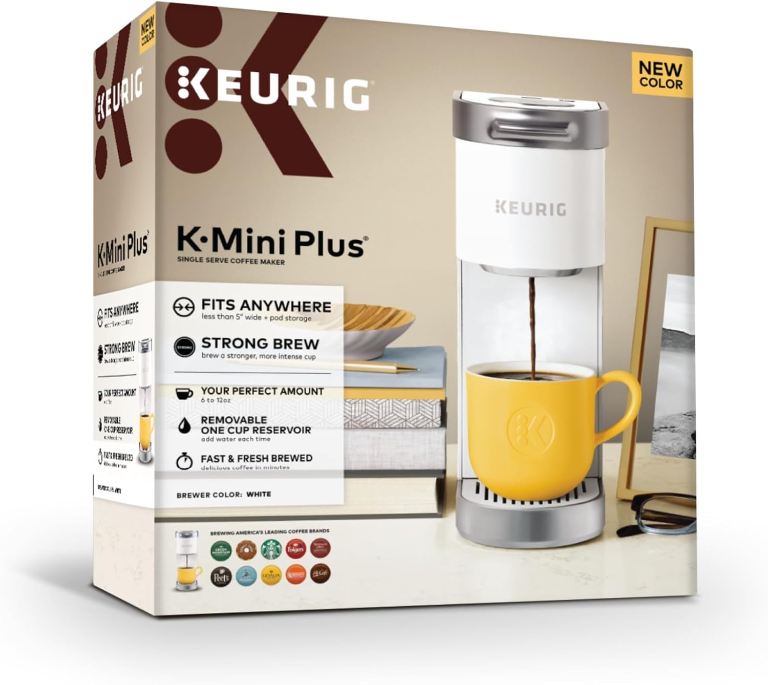 Keurig K-Mini Plus Single Serve K-Cup Pod Coffee Maker, with 6 to 12oz Brew Size, Stores up to 9 K-Cup Pods, Travel Mug Friendly, Matte Black