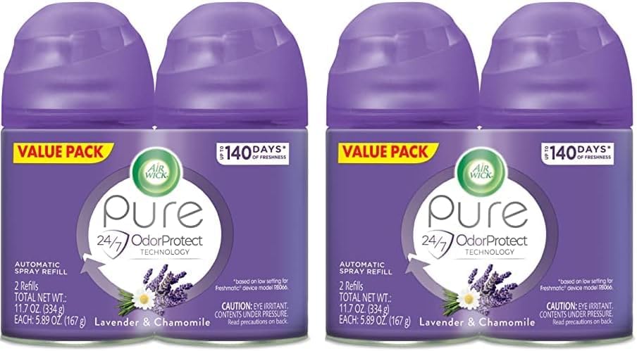 Air Wick Automatic Air Freshener Spray Refill, 2ct, Fresh Waters, Odor Neutralization, Essential Oils