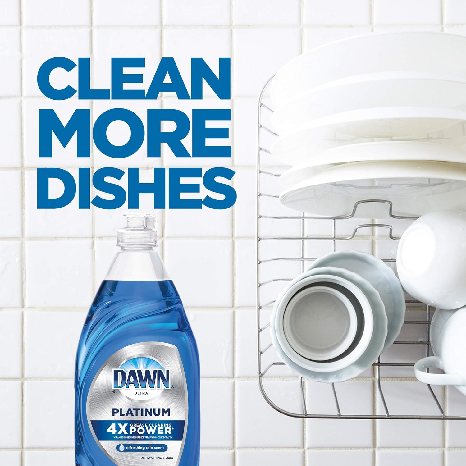 Dawn Platinum Dishwashing Liquid Dish Soap, Refreshing Rain Scent, 32.7 fl oz