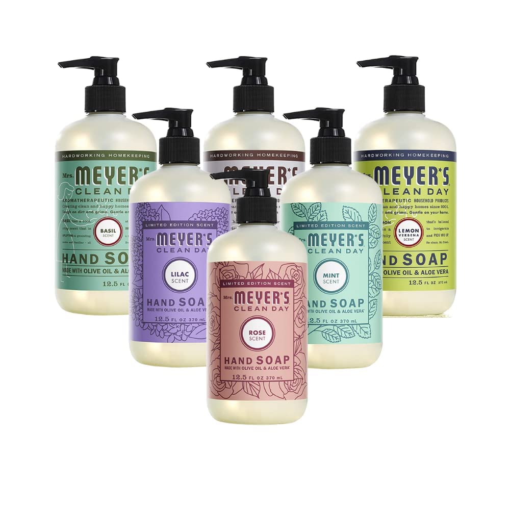 MRS. MEYER'S CLEAN DAY Hand Soap, Made with Essential Oils, Biodegradable Formula, Honeysuckle, 12.5 fl. oz - Pack of 3