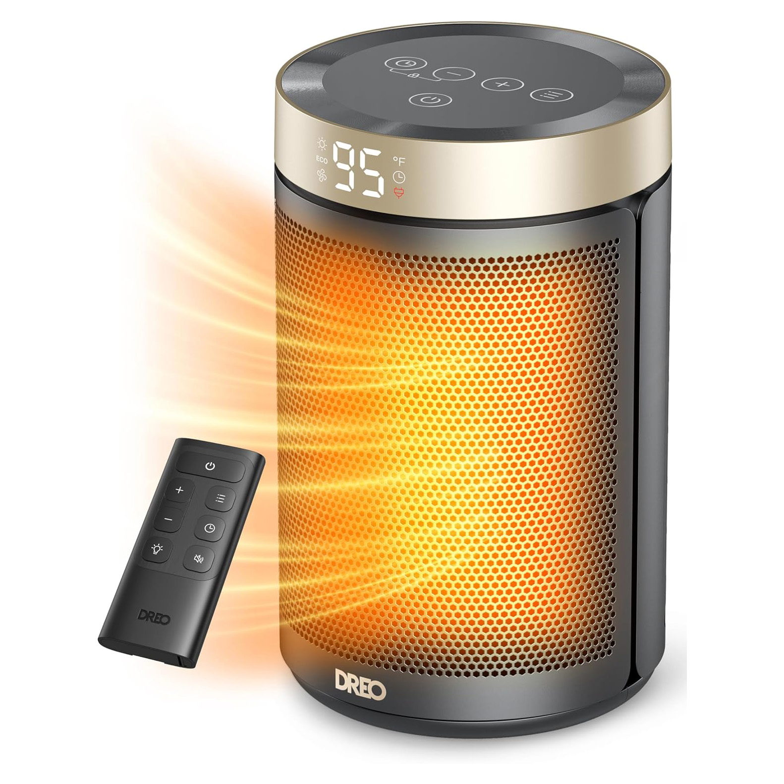 Dreo Space Heater, Portable Electric Heaters for Indoor Use with Thermostat, Digital Display, 1-12H Timer, Eco Mode and Fan Mode, 1500W PTC Ceramic Fast Safety Heat for Office Bedroom Home