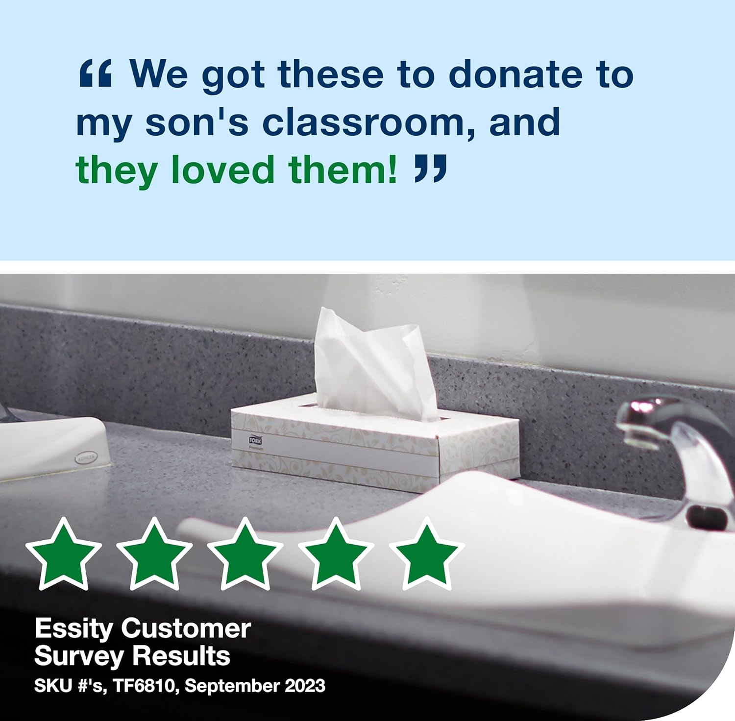 Tork Advanced Facial Tissue Flat Box White, Soft, 2-ply, 30 x 100 tissues, TF6810