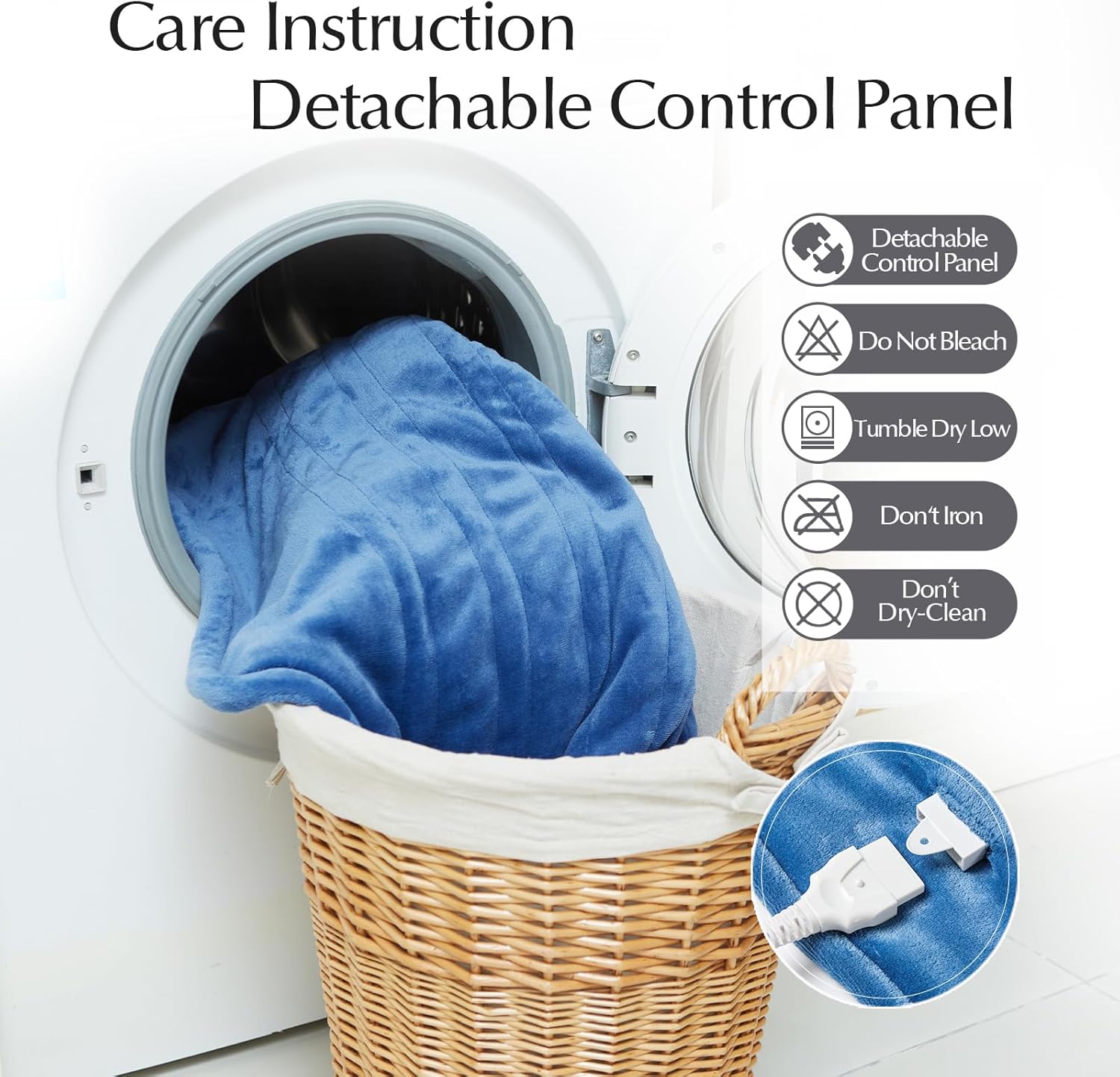 Heated Blanket Throw Size, Soft and Cozy Electric Heating Blanket for Bed, Automatic Safety System 6 Heating Levels & 4 Hours Auto-Off, 50