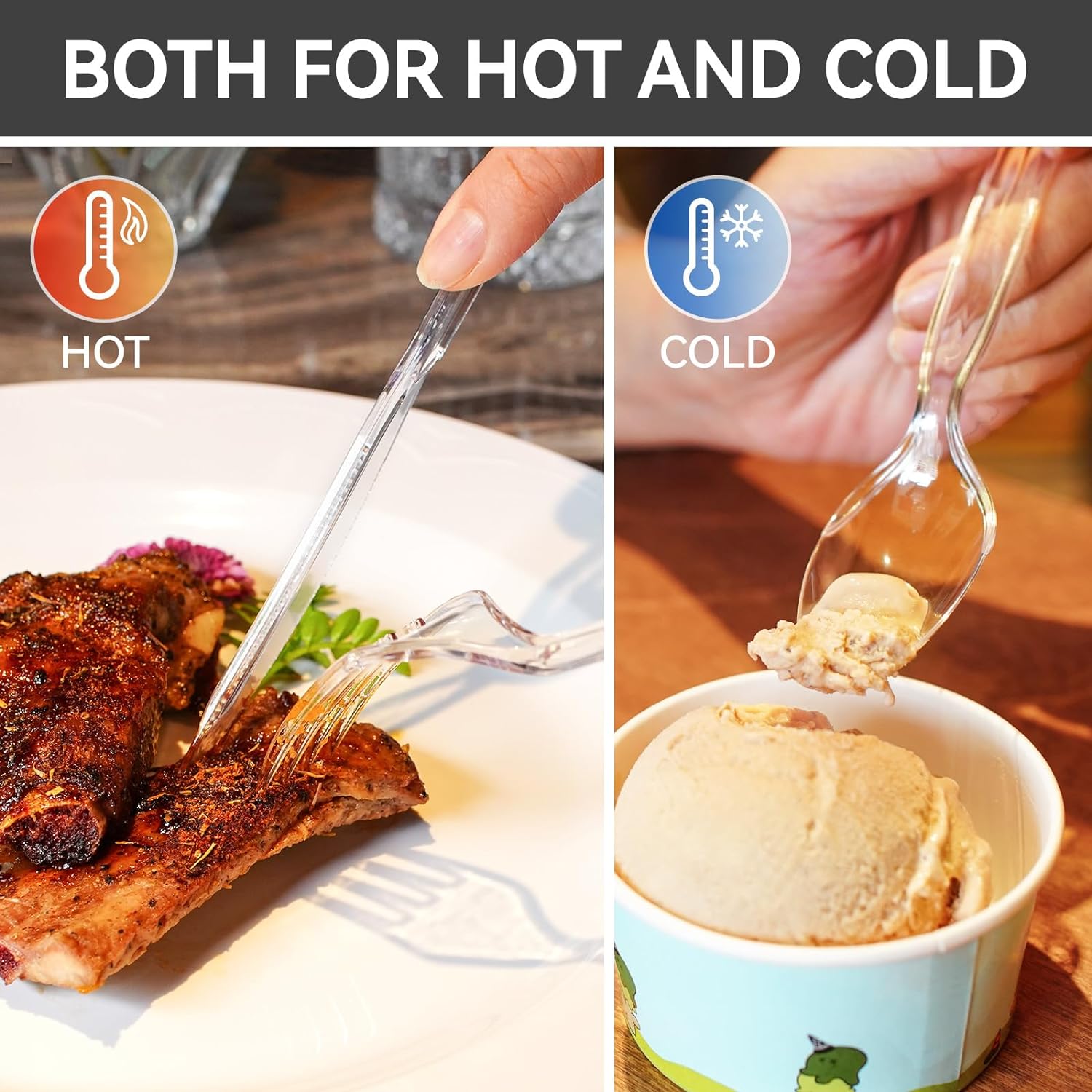 POSATE Clear Knives, Heavy-Duty Crystal (100 Knives)