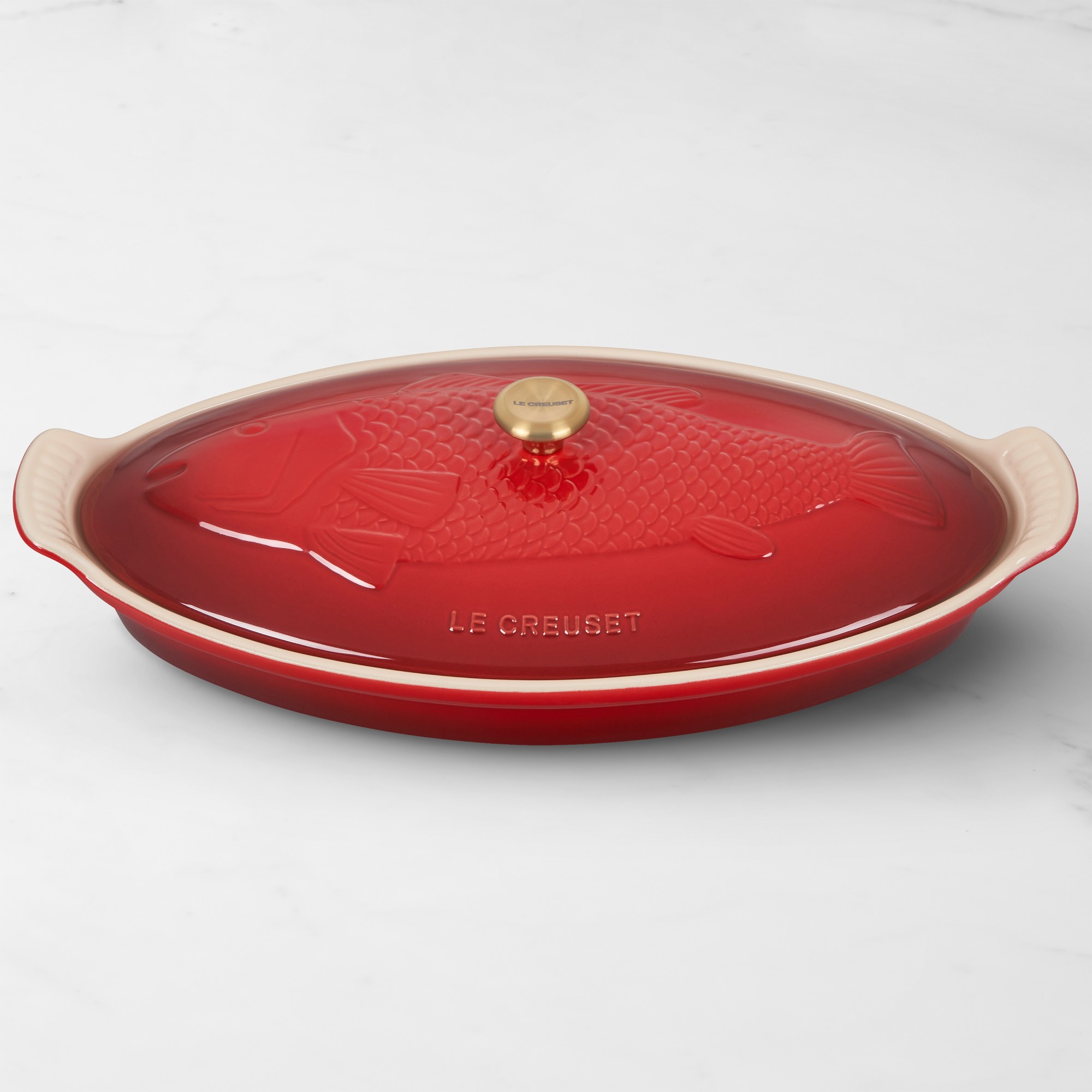Le Creuset Stoneware Oval Fish Baker, 1 3/4 Qt.