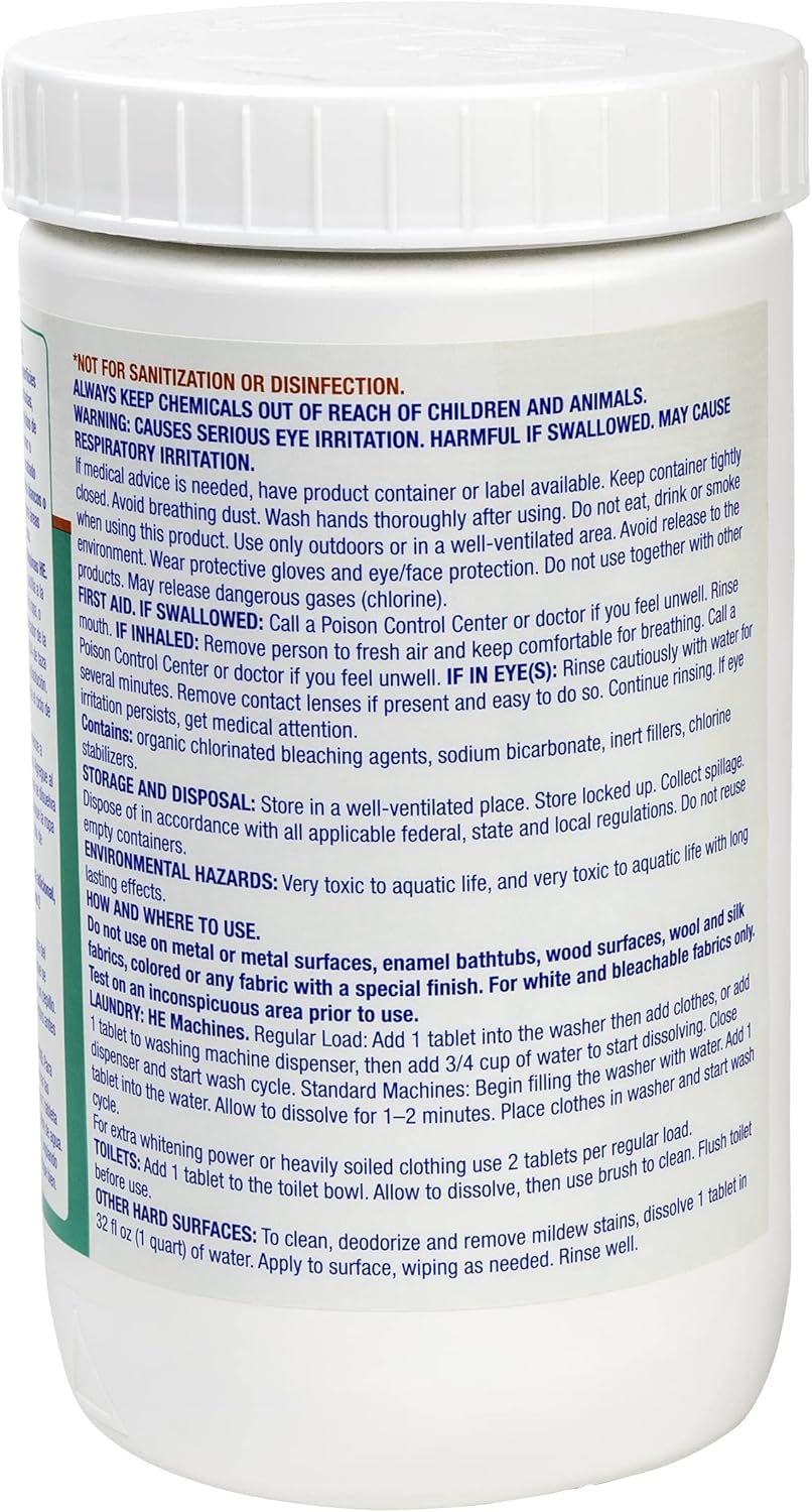 Evolve Concentrated Bleach Tablet Bulk Size 240 Tablets 1 Pack Original Scent