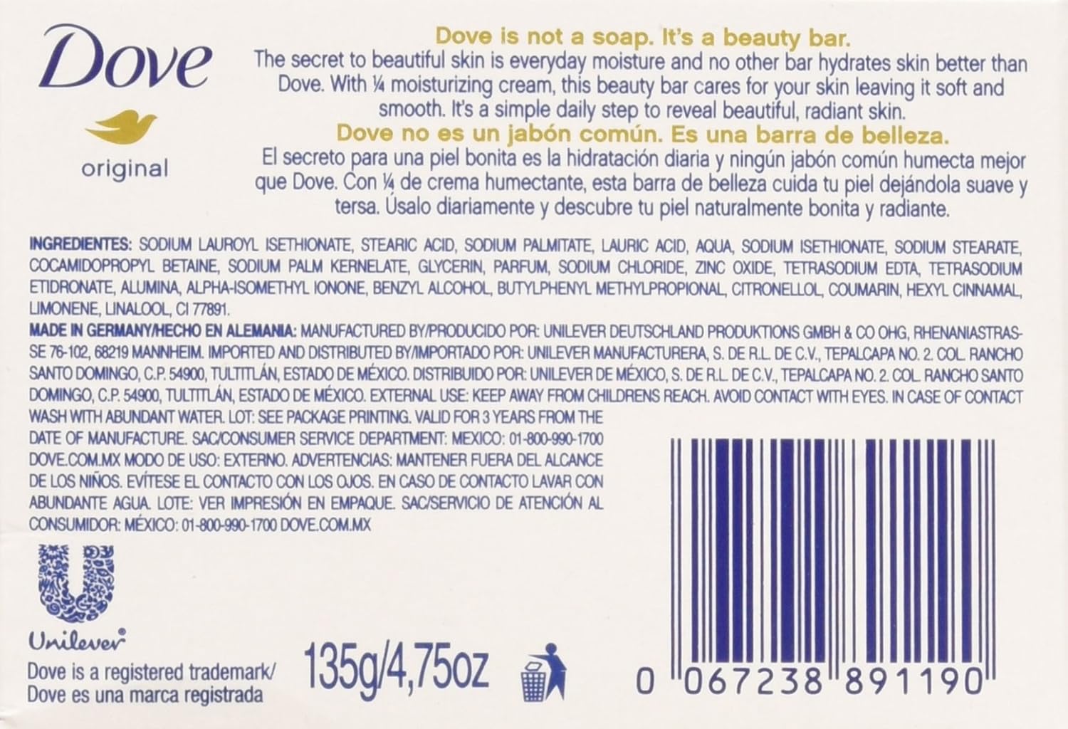 Dove Beauty Bar Gentle Skin Cleanser Moisturizing for Gentle Soft Skin Care Original Made With 1/4 Moisturizing Cream 3.75 oz, 14 Bars