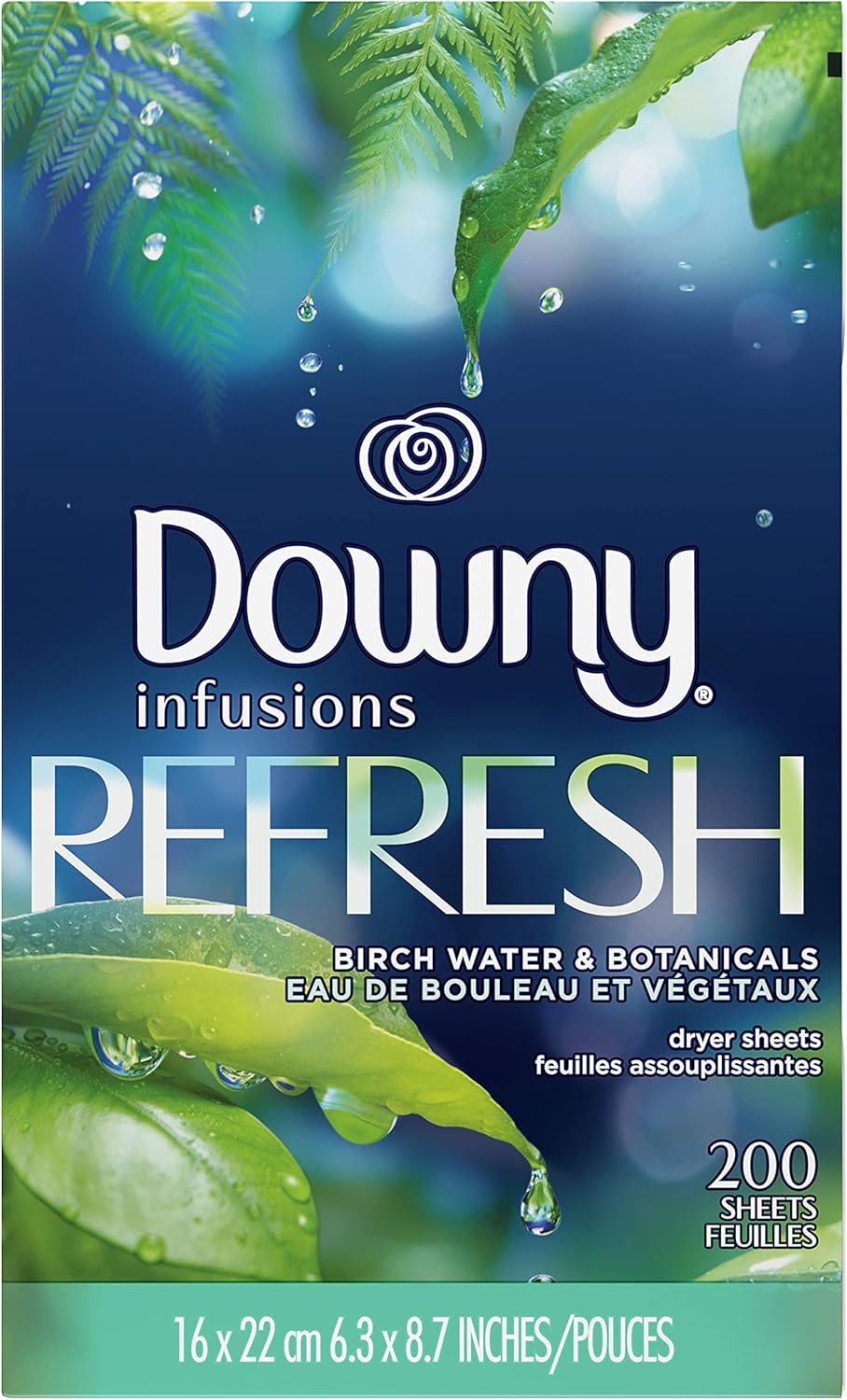 Downy Infusions Mega Dryer Sheets, Laundry Fabric Softener, CALM, Lavender and Vanilla Bean, 180 Count (3 box of 60 sheets)