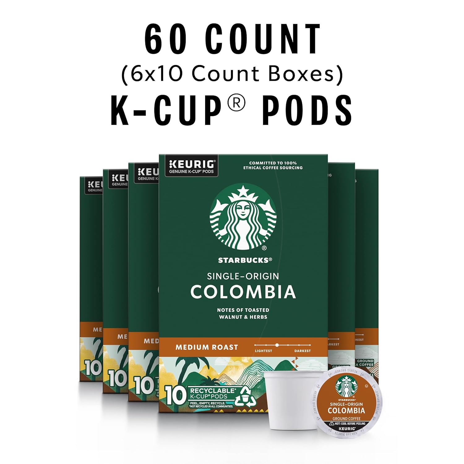 Starbucks K-Cup Coffee Pods, Medium Roast Coffee, Pike Place Roast for Keurig Brewers, 100% Arabica, 4 boxes (96 pods total)