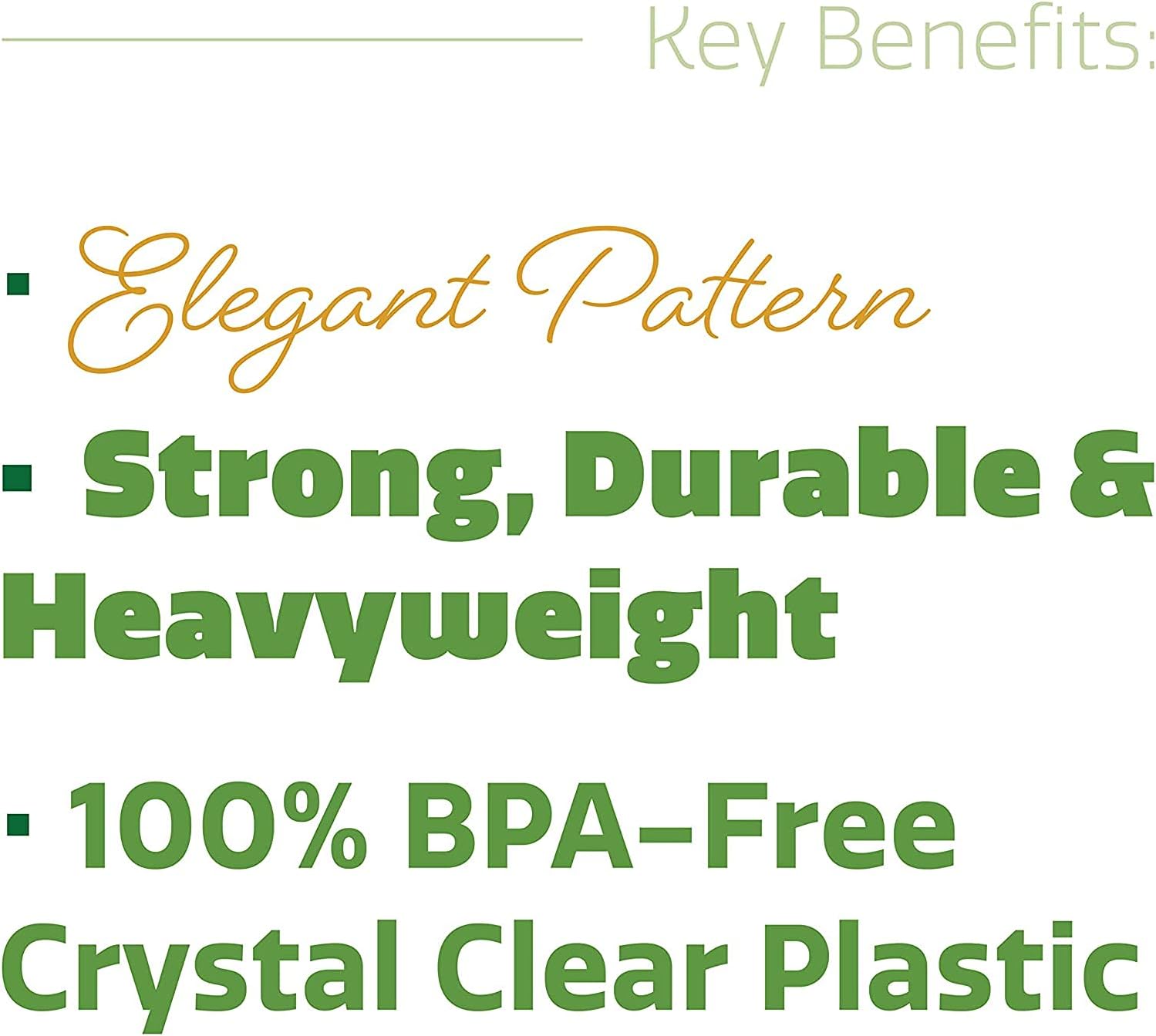 Comfy Package [100 Pack Clear Plastic Knives Heavy Duty with Engraved Design - Plastic Knives Disposable, Sturdy Plastic Silverware for Parties, Weddings, and Events