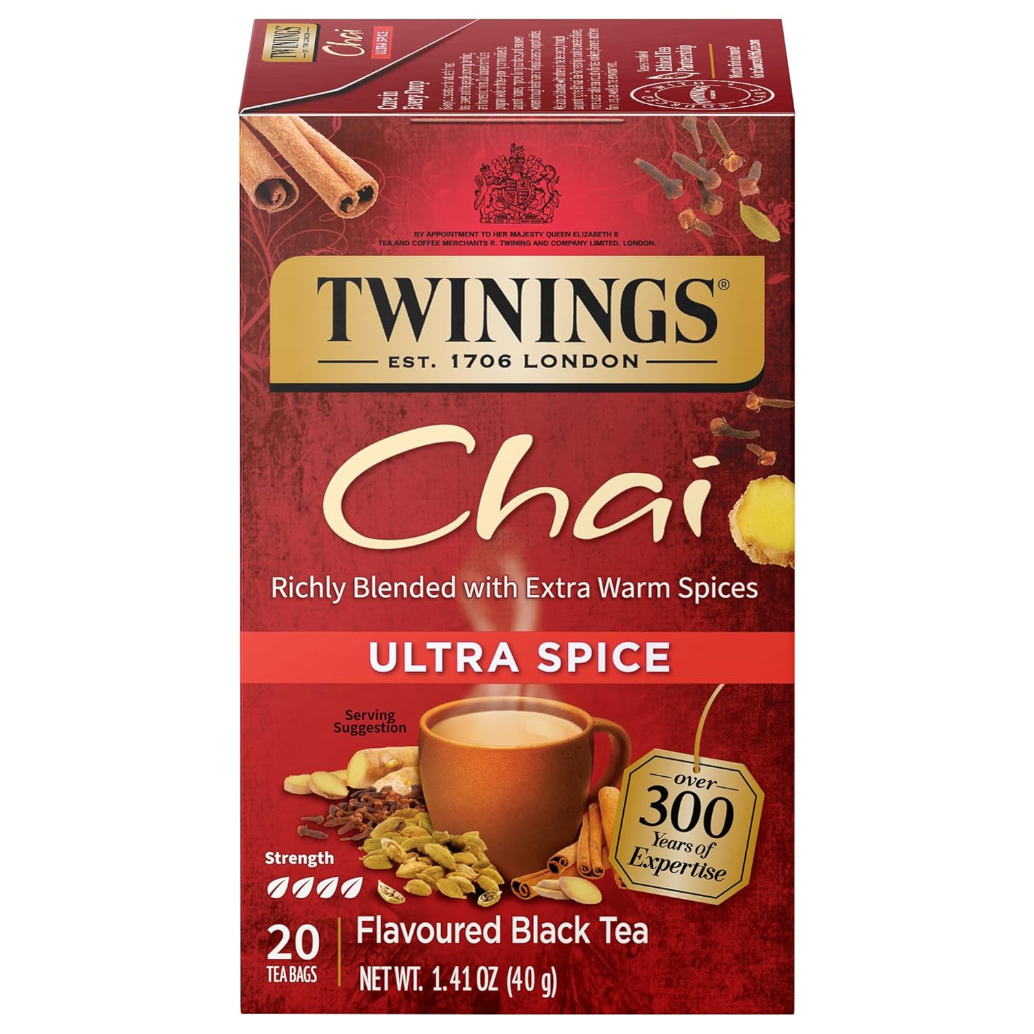 Twinings English Breakfast Black Tea Individually Wrapped Bags, 100 Count (Pack of 1), Smooth, Flavourful, and Robust, Caffeinated, Enjoy Hot or Iced | Packaging May Vary