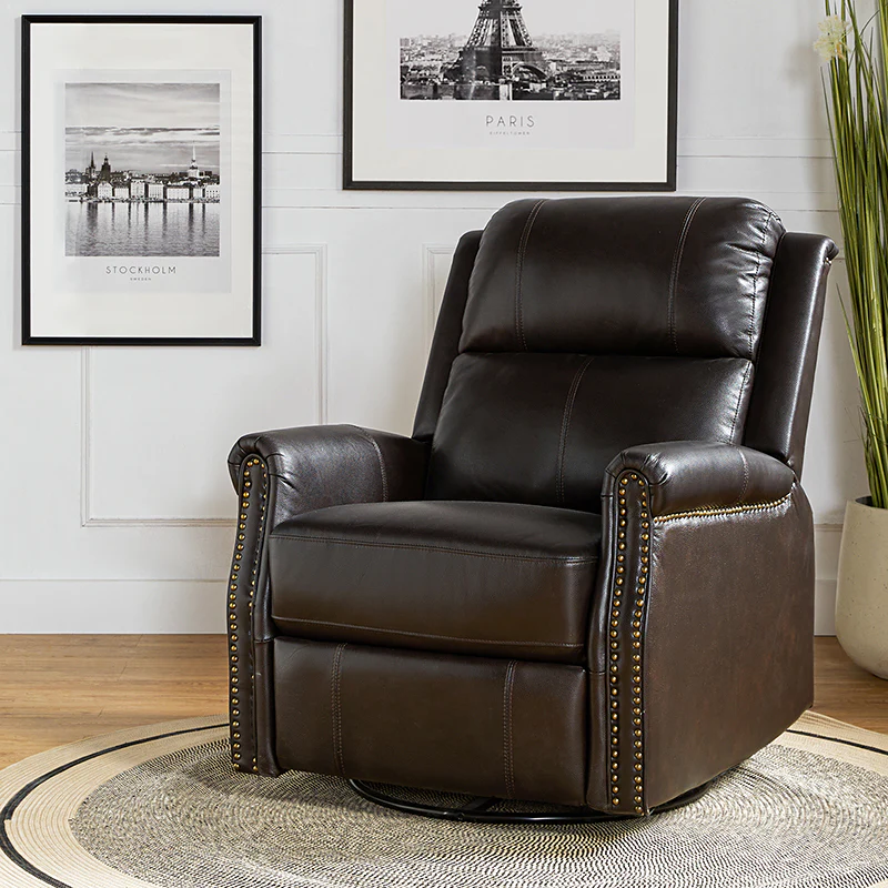 Kaietan Genuine Leather Power Rocking Recliner