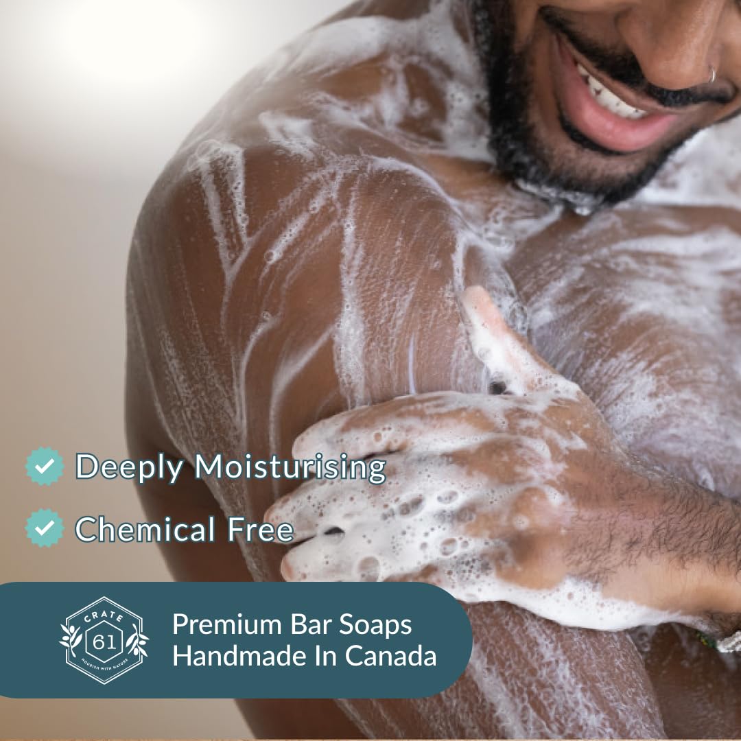 Handmade Vegan Natural Bar Soap Cold Pressed For Face And Body, With Premium Essential Oils, Eucalyptus & Peppermint For Men And Women 3 Pack (Lavender)